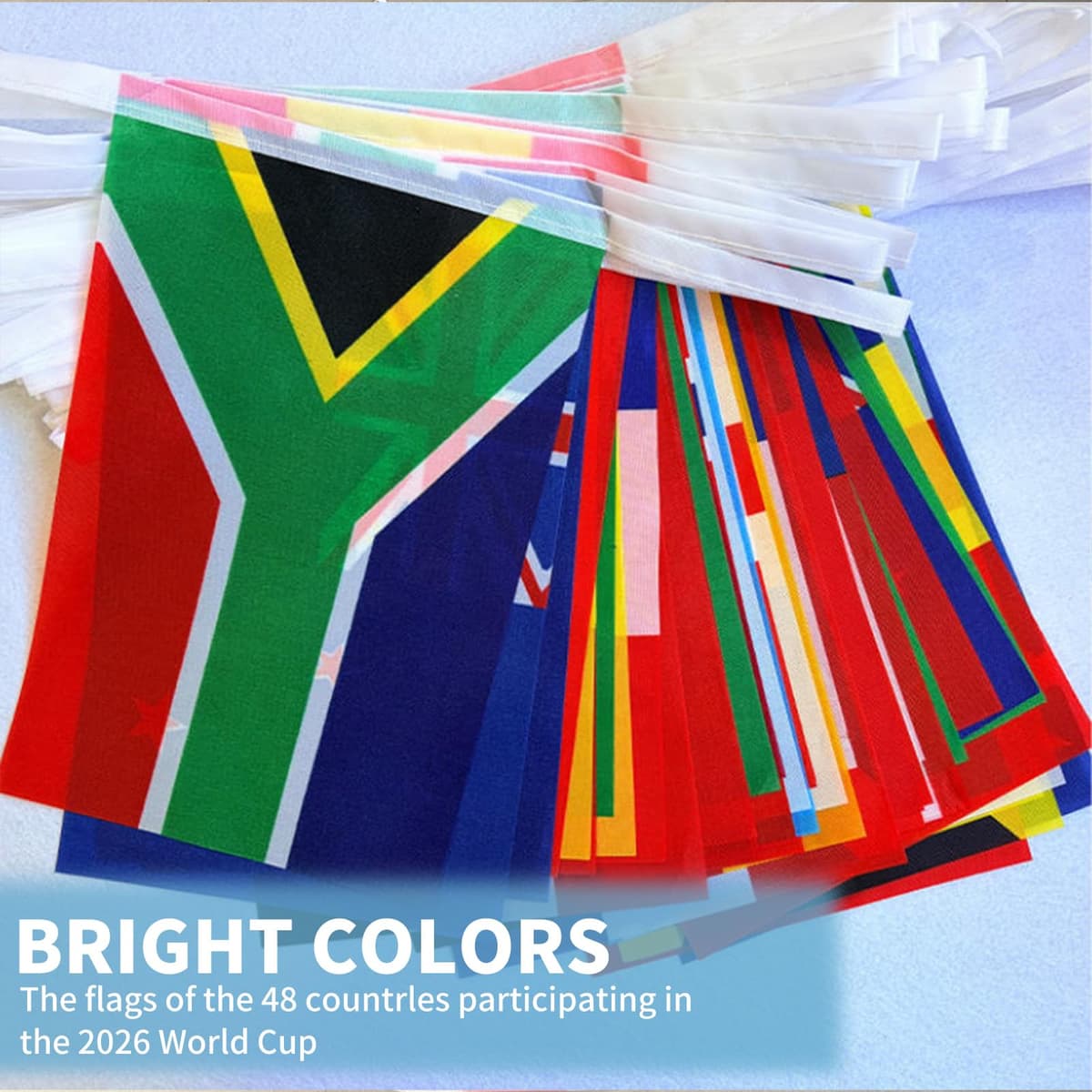 World Cup Bunting 2026, 48 Participating Countries Banner String Flags,World Cup Football 2026 Double Sided Fabric Flags for Bar, Pub,Street, Garden, Sports Event Decoration (20m/65.6ft) — view 3
