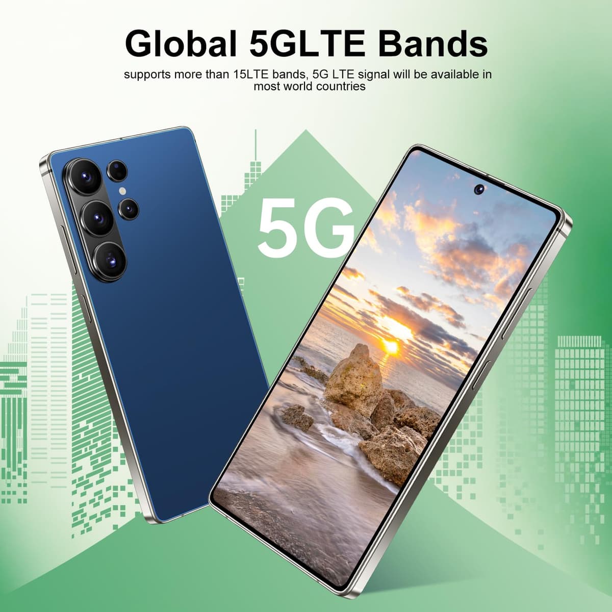 UZL I26 Ultra Unlocked Cell Phone, Built in Pen, Smartphone Battery 7000mAh, 6.99" HD Screen Unlocked Phones, 68MP+108MP, 12+512GB 5G The Phone Android 15, Face ID/Fingerprint Lock/GPS (Deep Blue) — view 6
