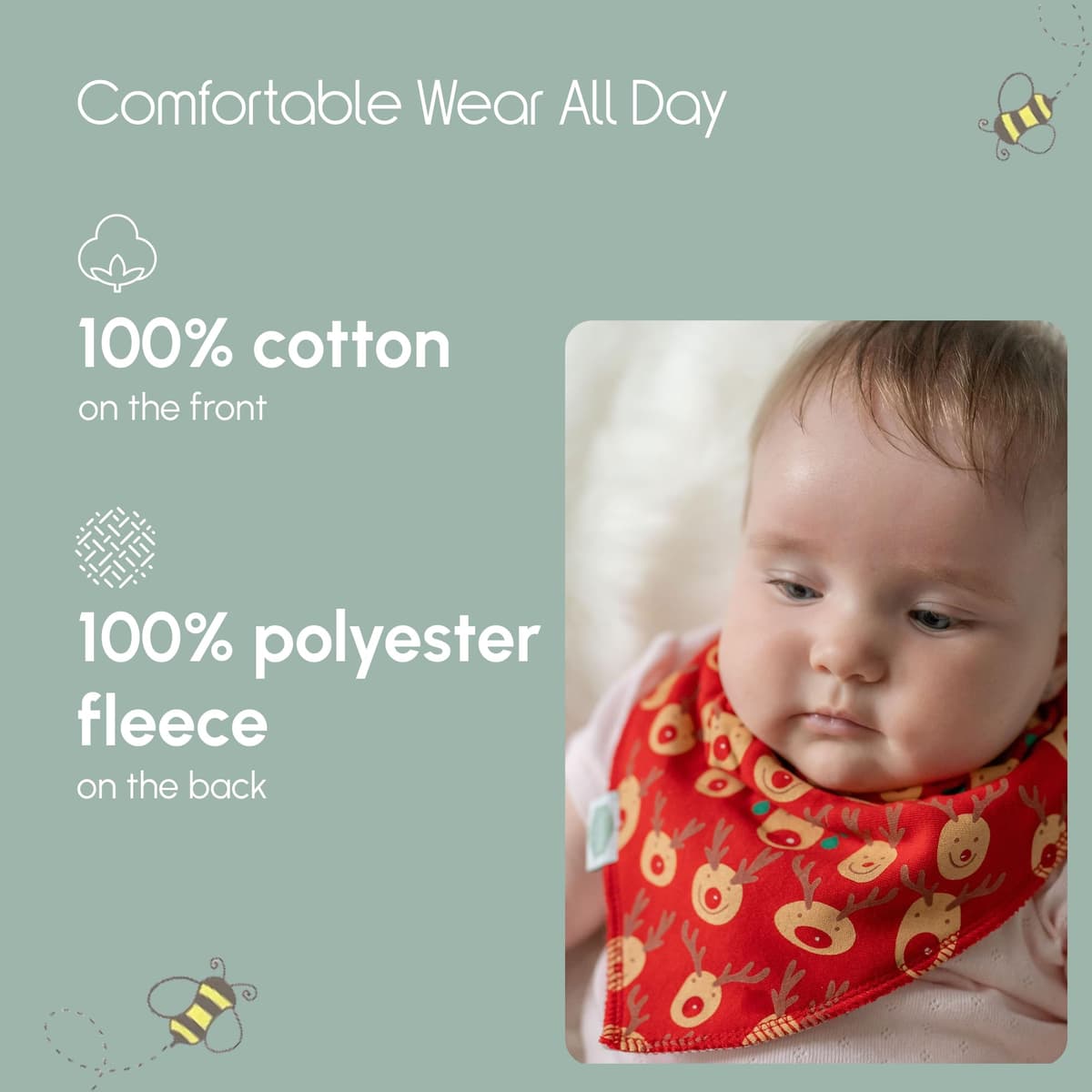 Bandana Dribble Bibs - Cotton Front Baby Bibs Newborn to 24 Months - Newborn Baby Gifts - Bibs For Comfortable Kids — view 99