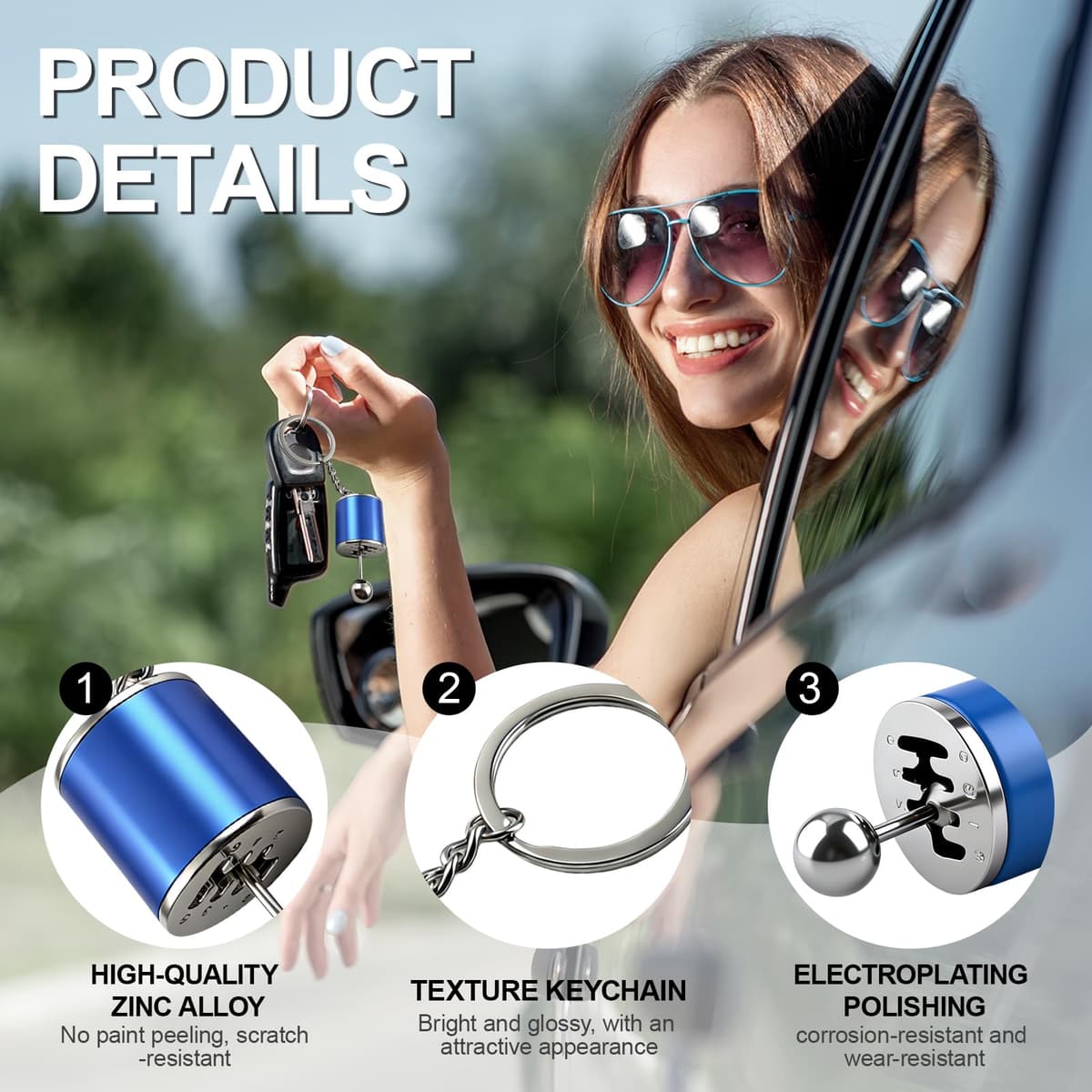 Gearbox Keychain,6-Speed Manual Transmission Gearbox Key Chain,Creative Gear Shifter Keychain,Stick Shift Keyring Car Fidget,Stress-Relieving Gear Shift Fidget Toy,Car Accessories — view 3