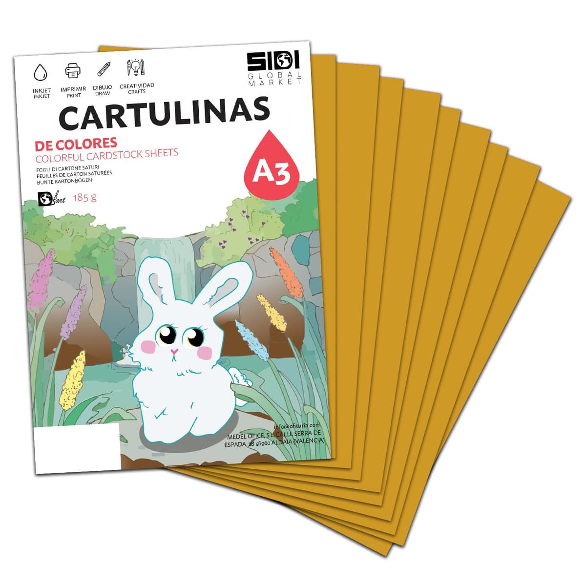 Cartulina A4 Azul Metalizada 230 g Cartulina Brillo Reflectante para Manualidades, Scrapbooking, Impresora Inkjet y Láser, Papel Cartulina Premium Metalizado – SIDI (azul metalizado, 25h) — view 47