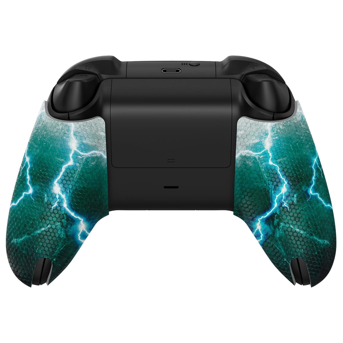 eXtremeRate PlayVital Soft Rubber Grip for Xbox Series X/S Controller - Anti-Slip Sweat-Absorbent Handle Pads, Non-Slip Textured Cover (Green Storm Thunder) — view 8