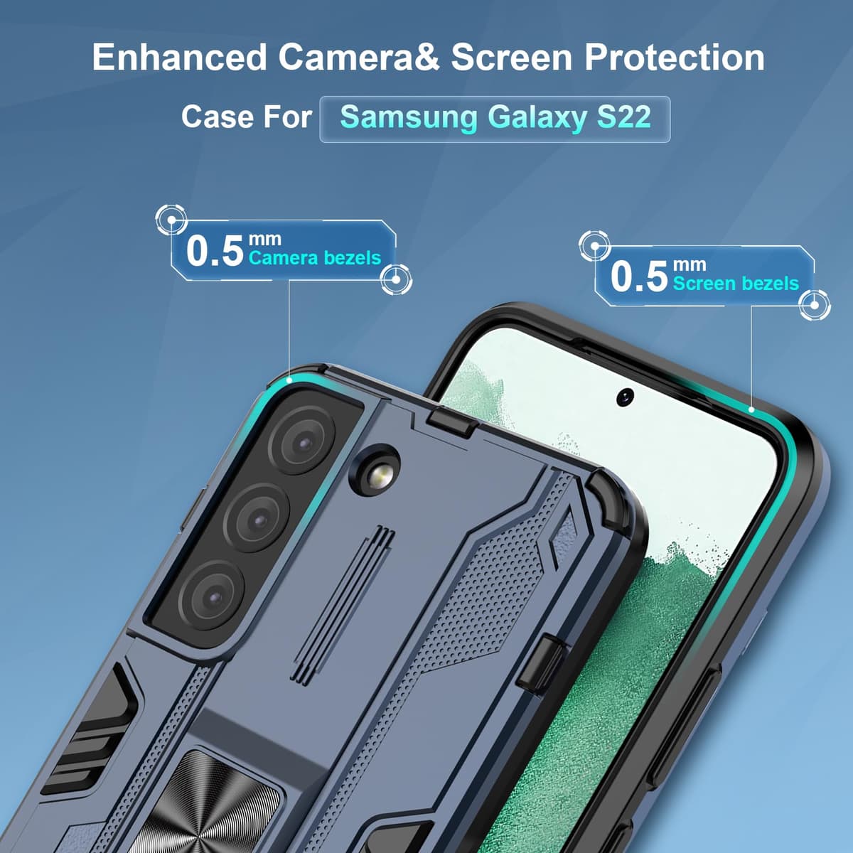 Funda para CMF Phone 2 Pro, Carcasa Antigolpes con Soporte anular metálico, Case Protectora de Grado Militar, Negro — view 88