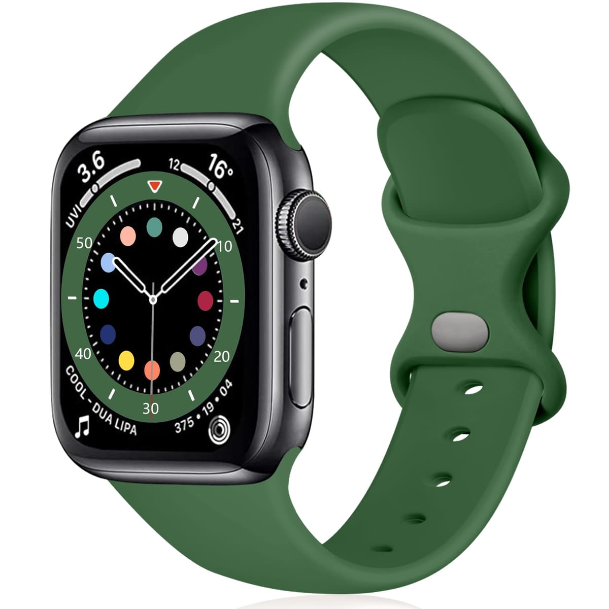 Epova Silicone Strap Compatible with Apple Watch Strap 40mm 38mm 41mm 42mm, Replacement Straps for iWatch SE 3 Series 11 10 9 8 7 6 5 4 3 2 1, Black, Small — view 15
