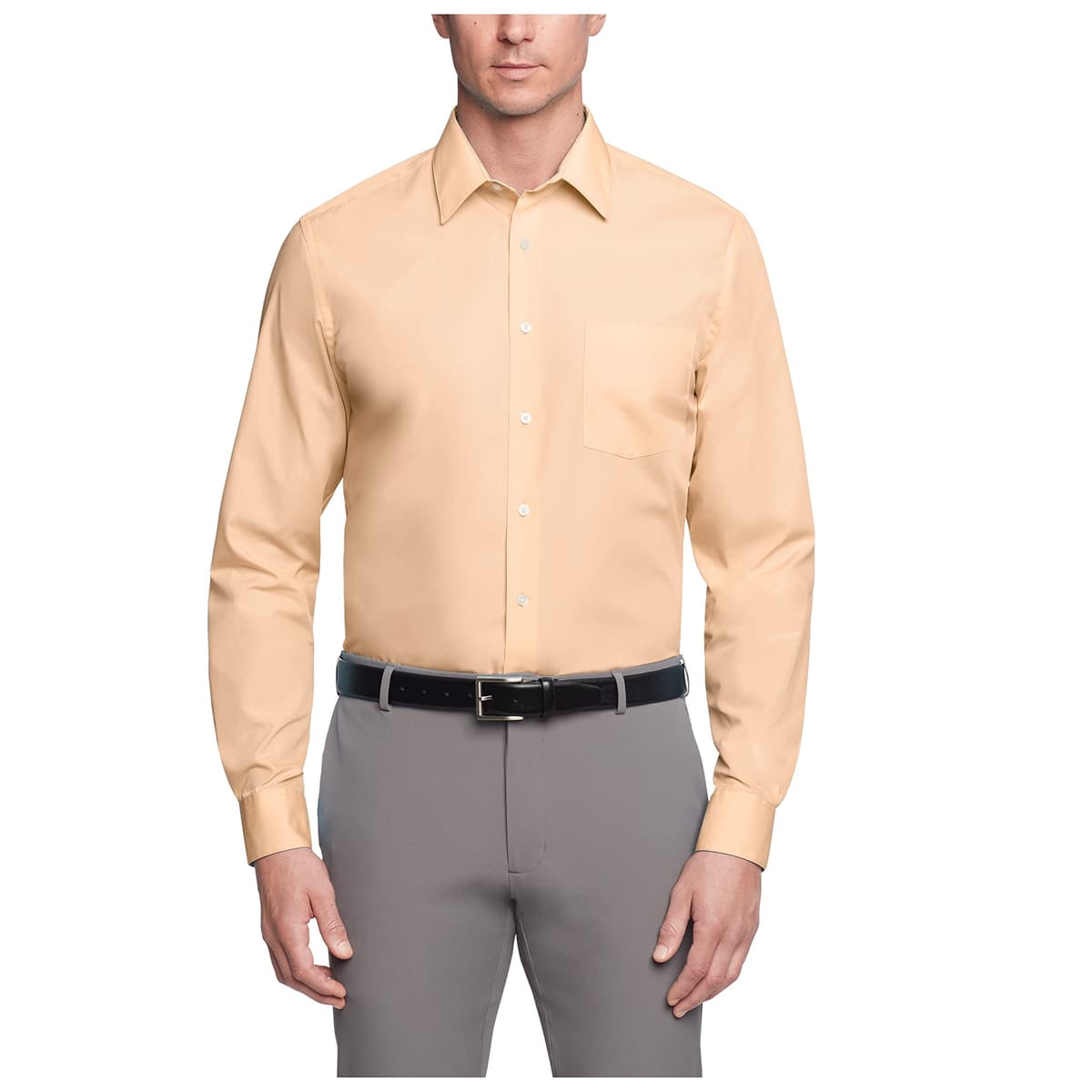 Van Heusen Mens Dress Shirt Regular Fit Poplin SolidDress Shirt — view 14
