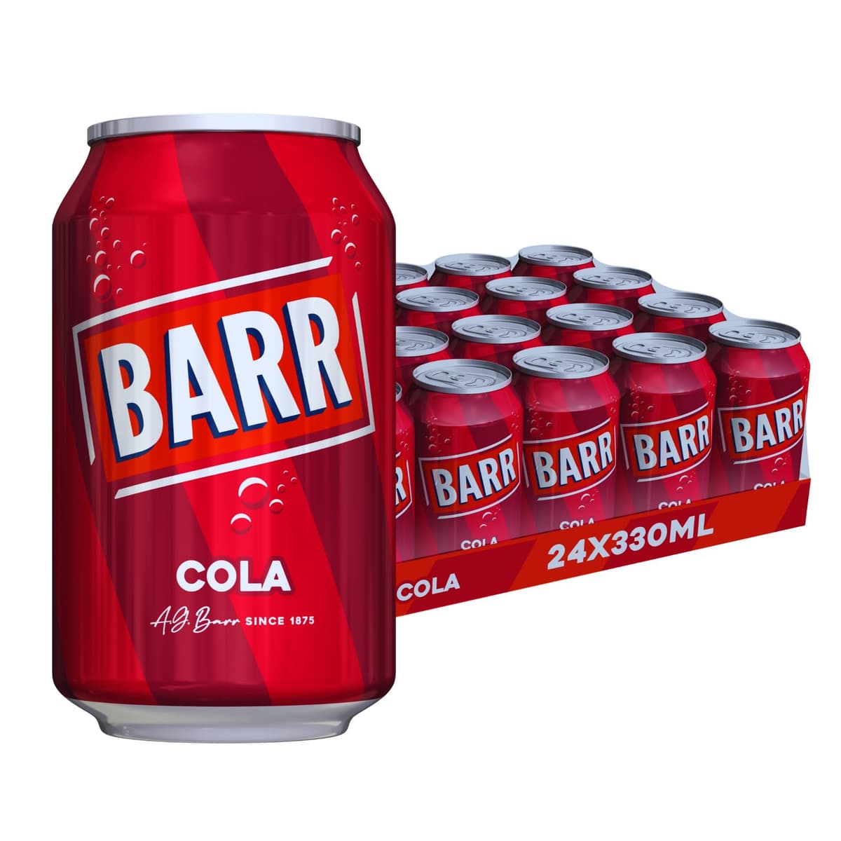 BARR 24 Pack American Cream Soda, Zero No Sugar Sparkling Soft Drink with a Creamy Taste of American Cream Soda Fizzy Pop, 24 x 330ml Cans — view 22