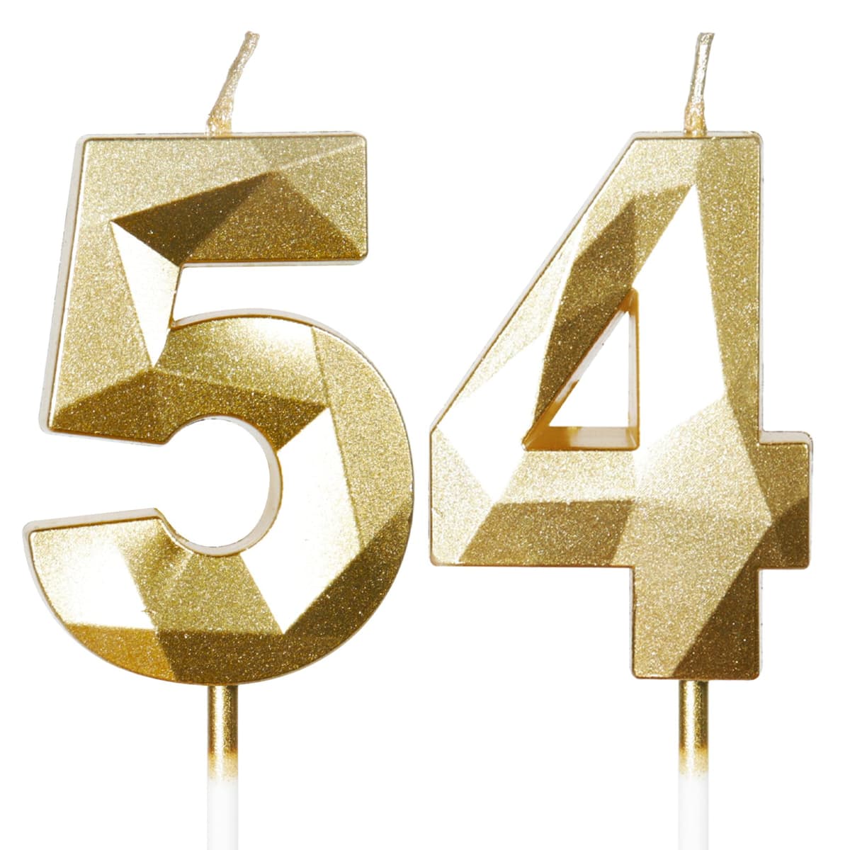 Yiran 50th Birthday Candles, Gold Number 50 Happy Birthday Candles, Cake Topper Decorations for Birthday Party, Wedding Anniversary Celebration Supply — view 177