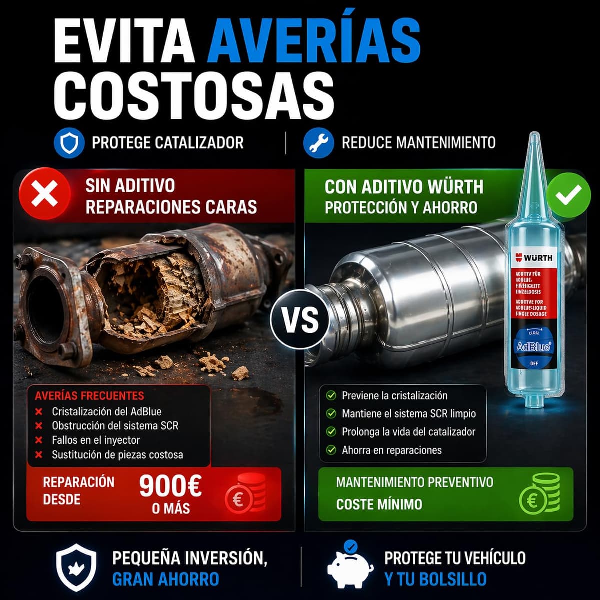Wuerth Aditivo AdBlue Wurth Monodosis 20 ml, Anticristalizante Sistema SCR, Limpieza Inyector AdBlue, Evita Fallos y Cristalización (2) — view 5