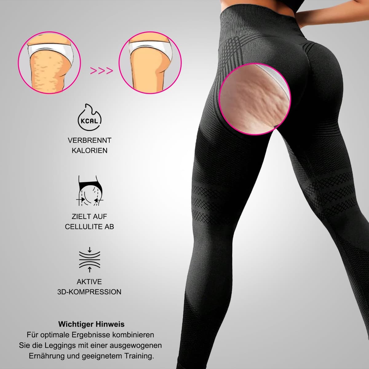 2 Pack Leggings 3D Anticelulítico Mujer, Leggins Anticelulitis Compresión, Leggins 3D Celulitis Push Up, Mallas Anticelulitis Mujer Lipedema Redefine Tu Silueta Sin Esfuerzo 1 — view 4