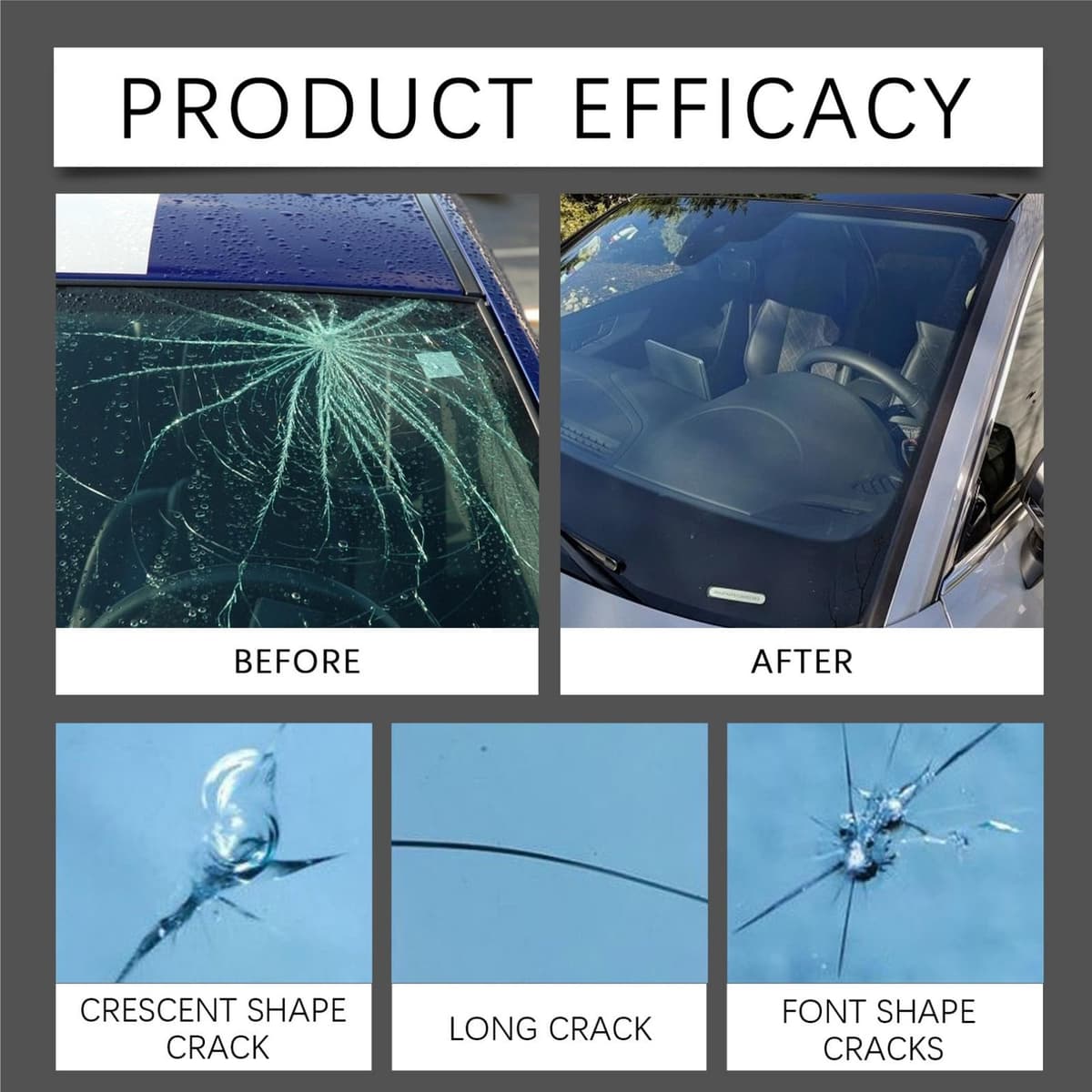 2PCS Windscreen Chip Repair Kit,Windscreen Repair Kit,DIY Glass Cracked Windshield Repair Kit,Advanced Glass Repair Kit for Windscreen Scratch Repair,Glass Scratch Remover for Cars,Glass Crack Repair — view 2