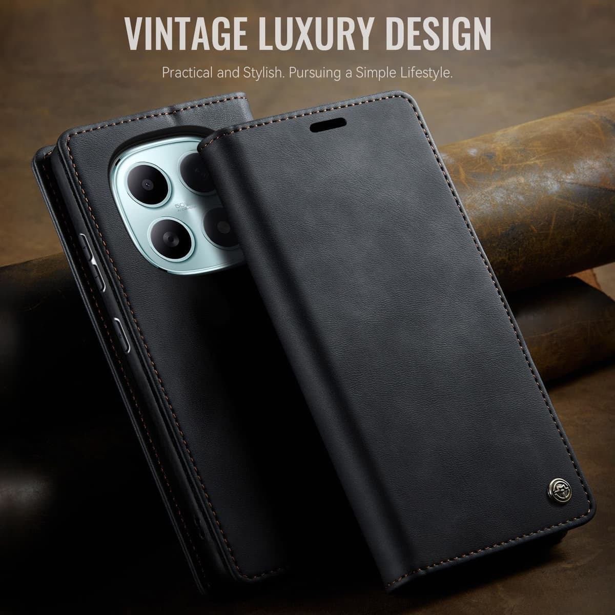 owlhold Funda para Xiaomi Redmi Note 15 4G/5G,Funda Avanzado PU Piel [Bloqueo RFID][Tarjetas y Billetera][Soporte Plegable][Cierre Magnético] Antigolpes Libro Case Carcasa para Redmi Note 15 -Negro — view 8