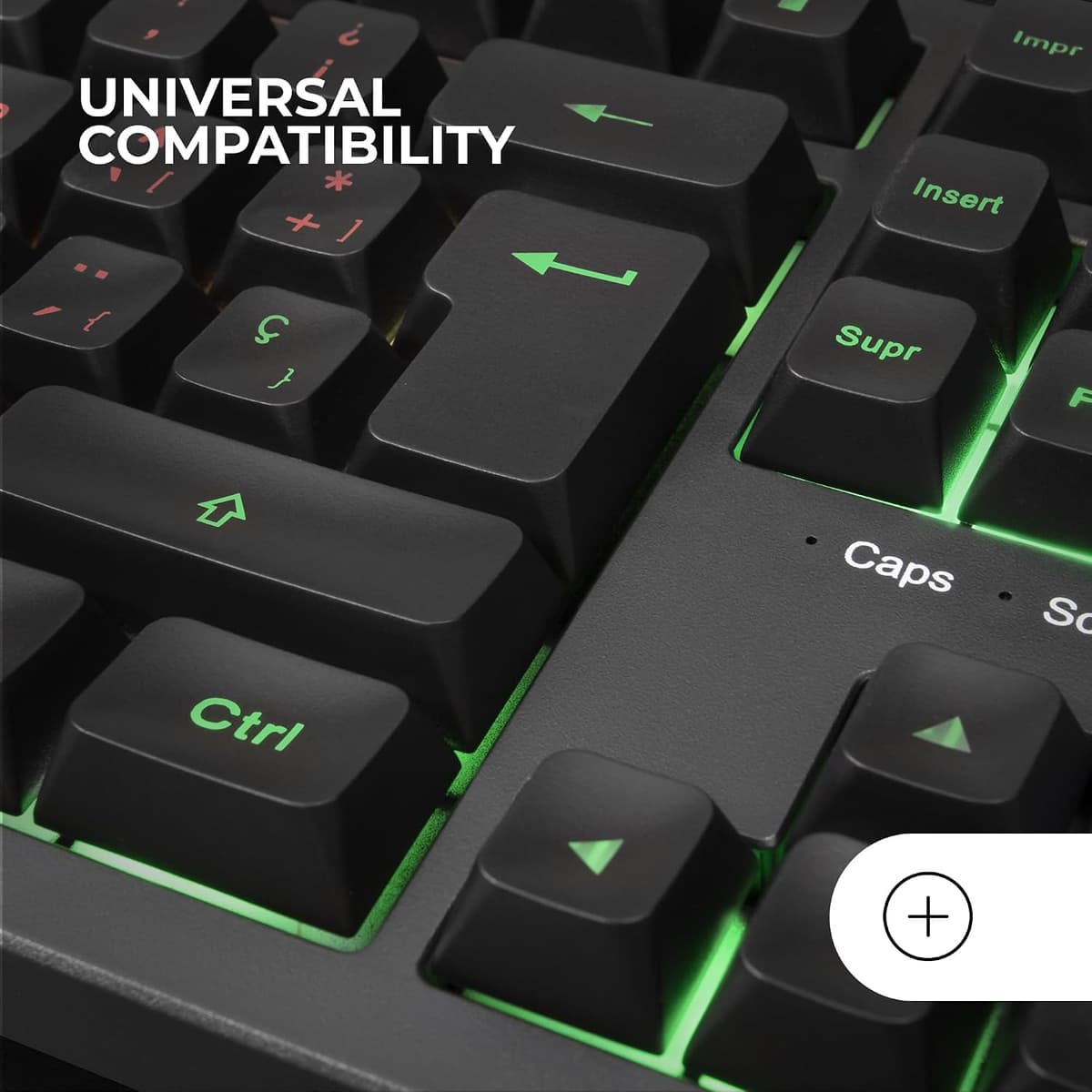 Mars Gaming MK023, Idioma Portugués, Teclado Gaming TKL, Tecnología Híbrida H-Mech, Iluminación FRGB Rainbow, Anti-ghosting, Compatibilidad Universal, Negro MK023PT — view 4