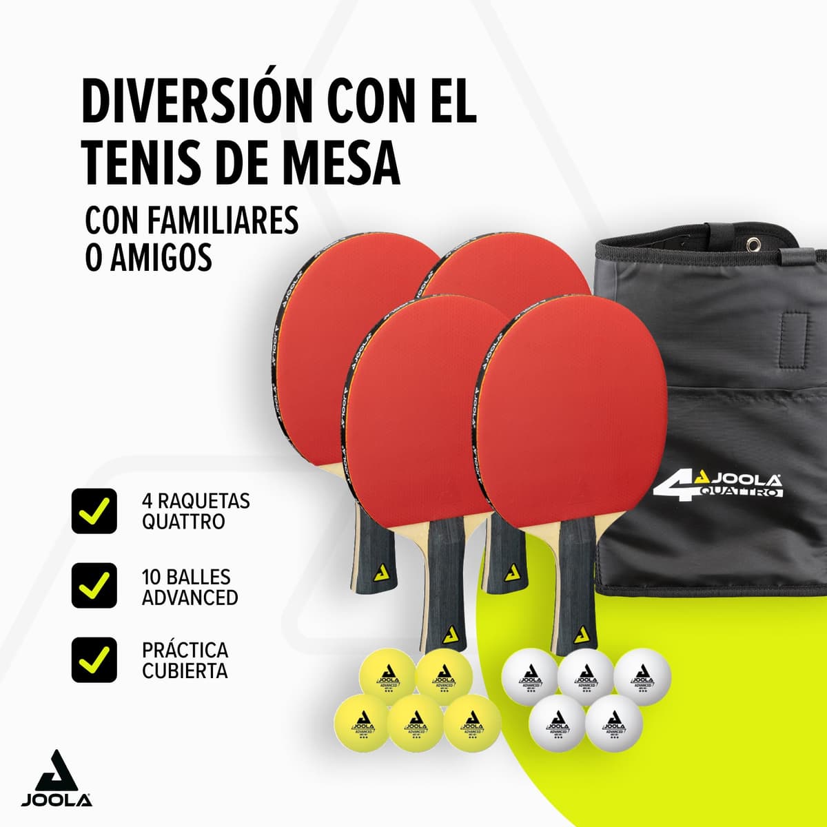 JOOLA Set de Tenis de Mesa – 4 Palas, Pelotas y Bolsa de Transporte — view 2