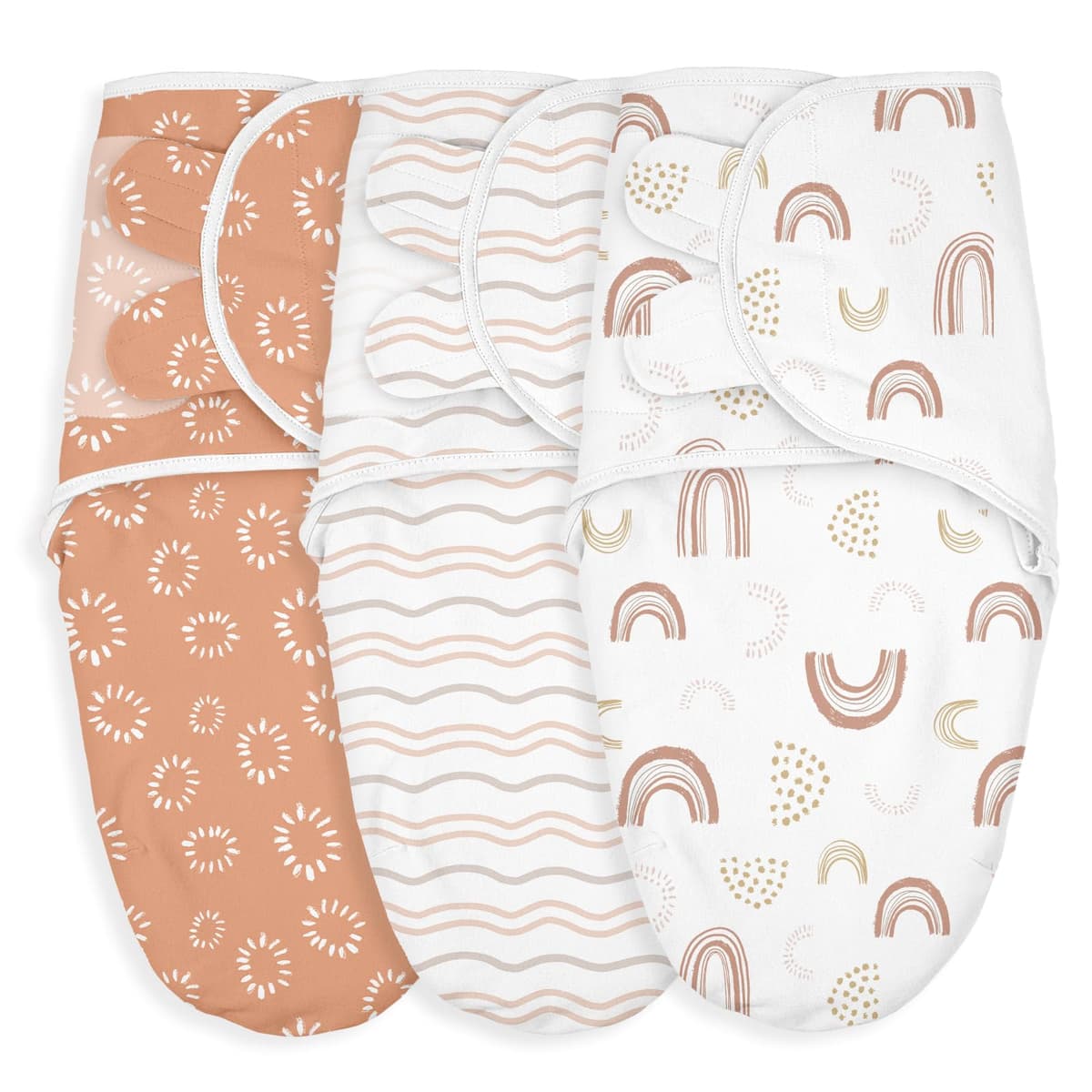 GLLQUEN BABY 3-Pack Organic Baby Swaddle Sleep Sacks for Newborn - Baby Swaddles 0-3 Months, Swaddle Sack, Rainbow & Sun, Blanket Wrap (Small/Medium) — view 21