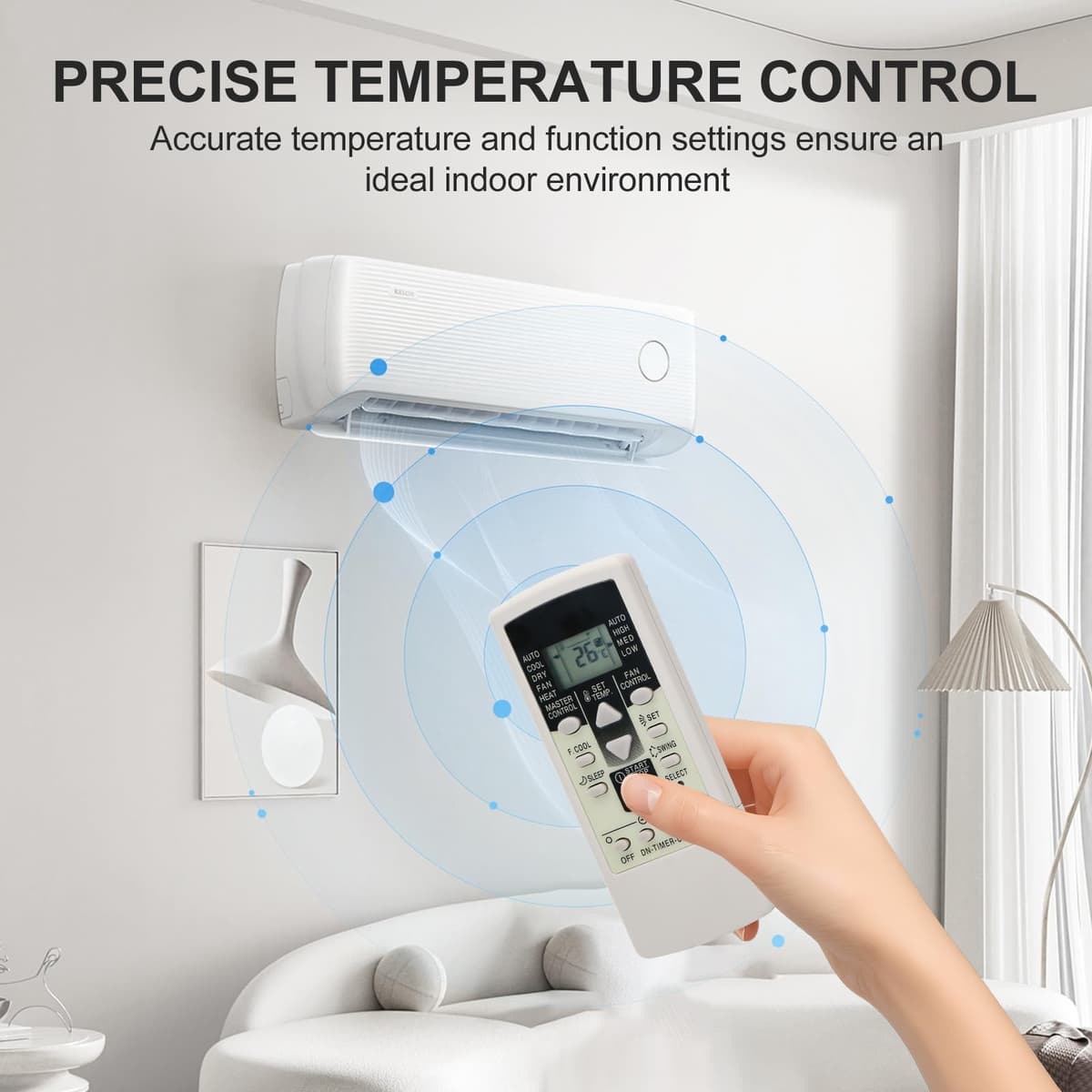 Mando Universal Aire Acondicionado para Fujitsu, Mando Aire Acondicionado fujitsu, Bomba de Calor, Inverter Compatible con Aires Acondicionados Fujitsu y General — view 5