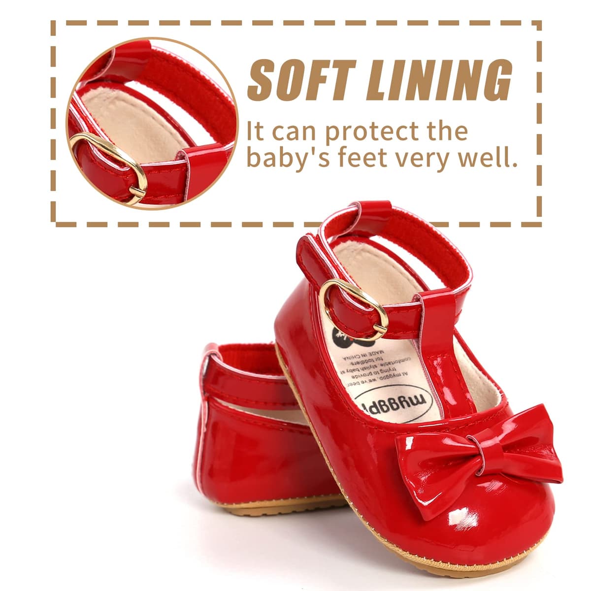 Baby Girls First Walking Shoes Mary Jane PU Leather Anti-Slip Princess Shoes Infant Baby Shoes — view 17