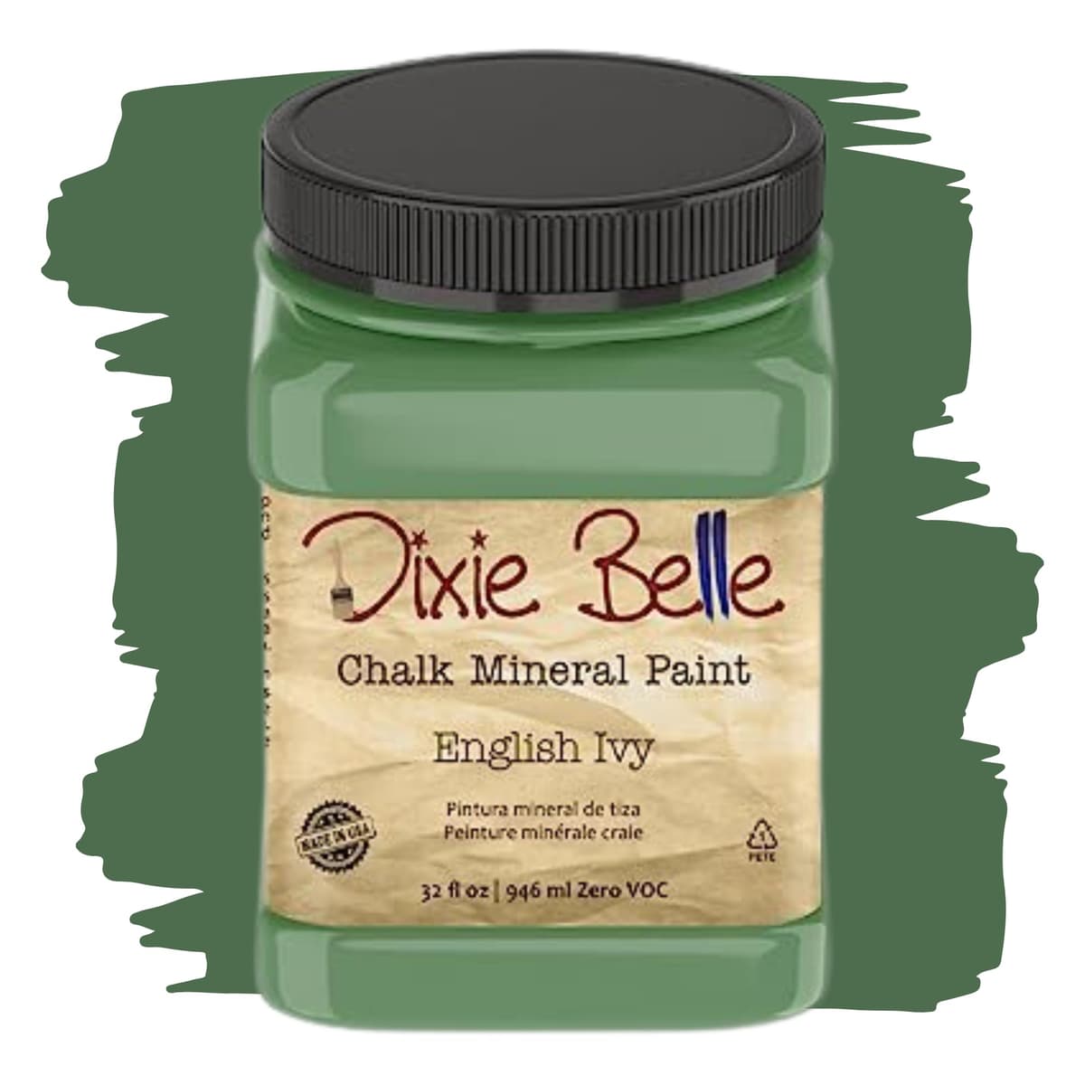 Dixie Belle Paint Company Chalk Finish Furniture Paint - Caviar (32oz) - Matte Black Chic Chalk Mineral DIY Furniture Paint — view 283