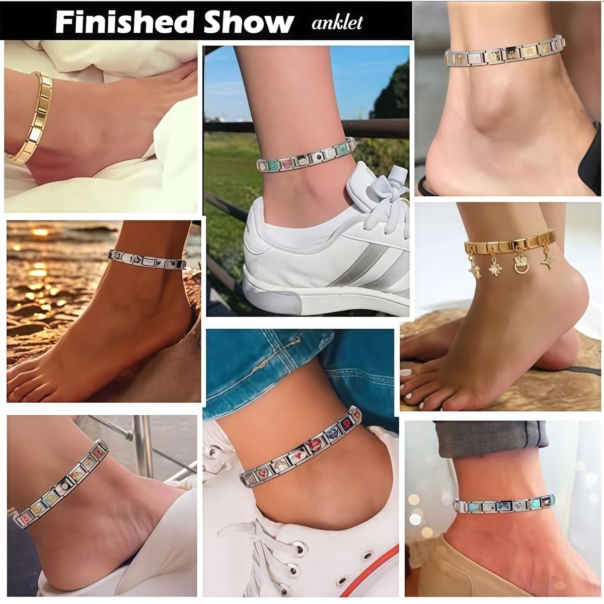 Vesavifaka Pulsera Italiana de Encantos Conjunto de Brazalete Dorado con 1 Pulsera Inicial, 10 Encantos Italianos Temáticos del Océano con Herramienta de Apertura, 9 mm Encantos Italianos Modulares, — view 7