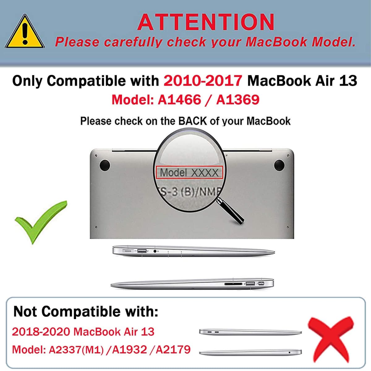 TECOOL Funda Compatible con MacBook Air 13,3 Pulgadas 2010-2017 (A1466 A1369), Carcasa de Plástico Ultrafina y Cubierta de Teclado en UE, Gris-Negro — view 2