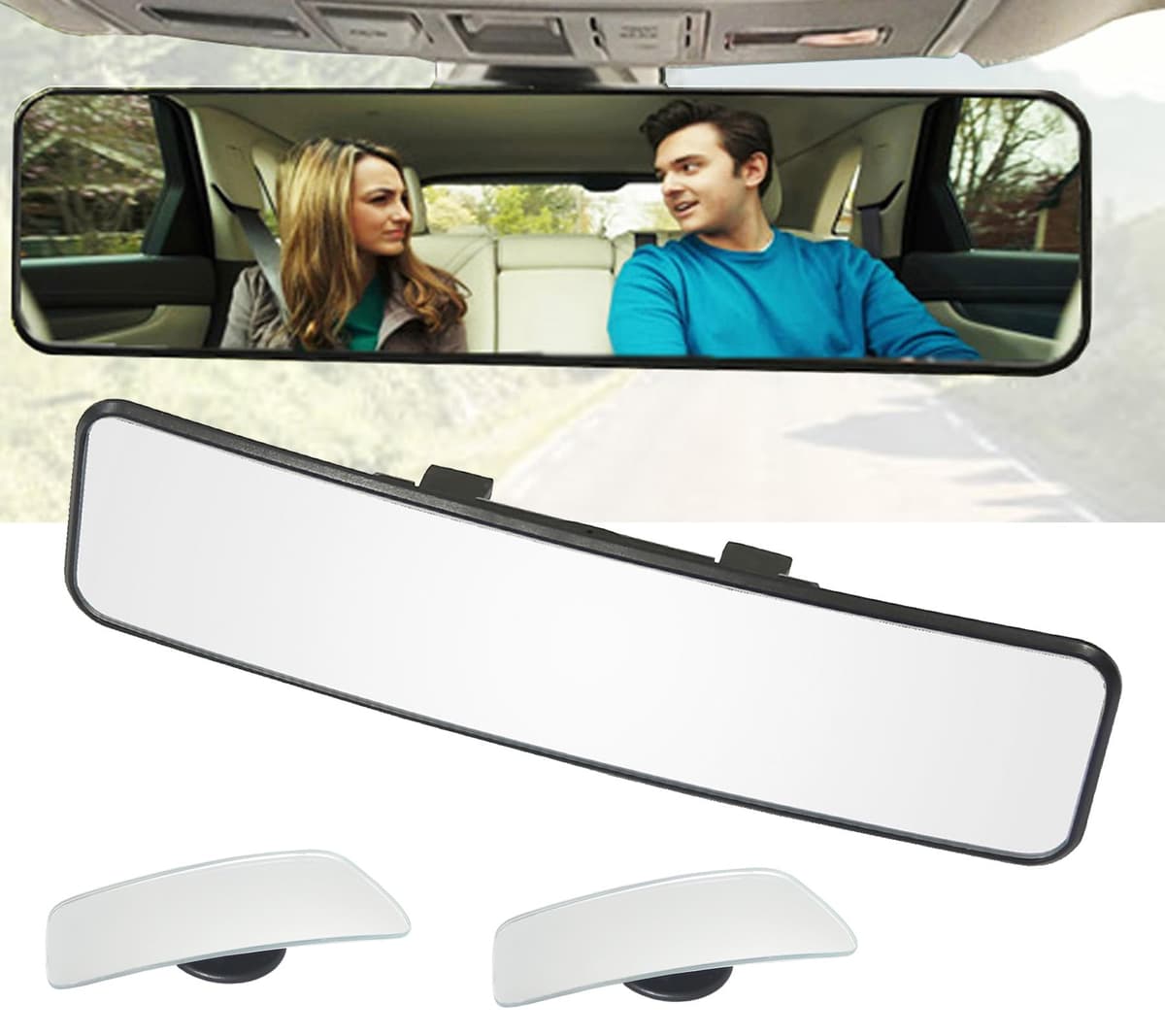 KITBEST Rear View Mirror for Driving Test, Driving Instructor Mirror, Extra Second Interior Car Rearview Mirrors for Instructor Examiner Passenger Learner Driver & Test (200 x 62mm) — view 9