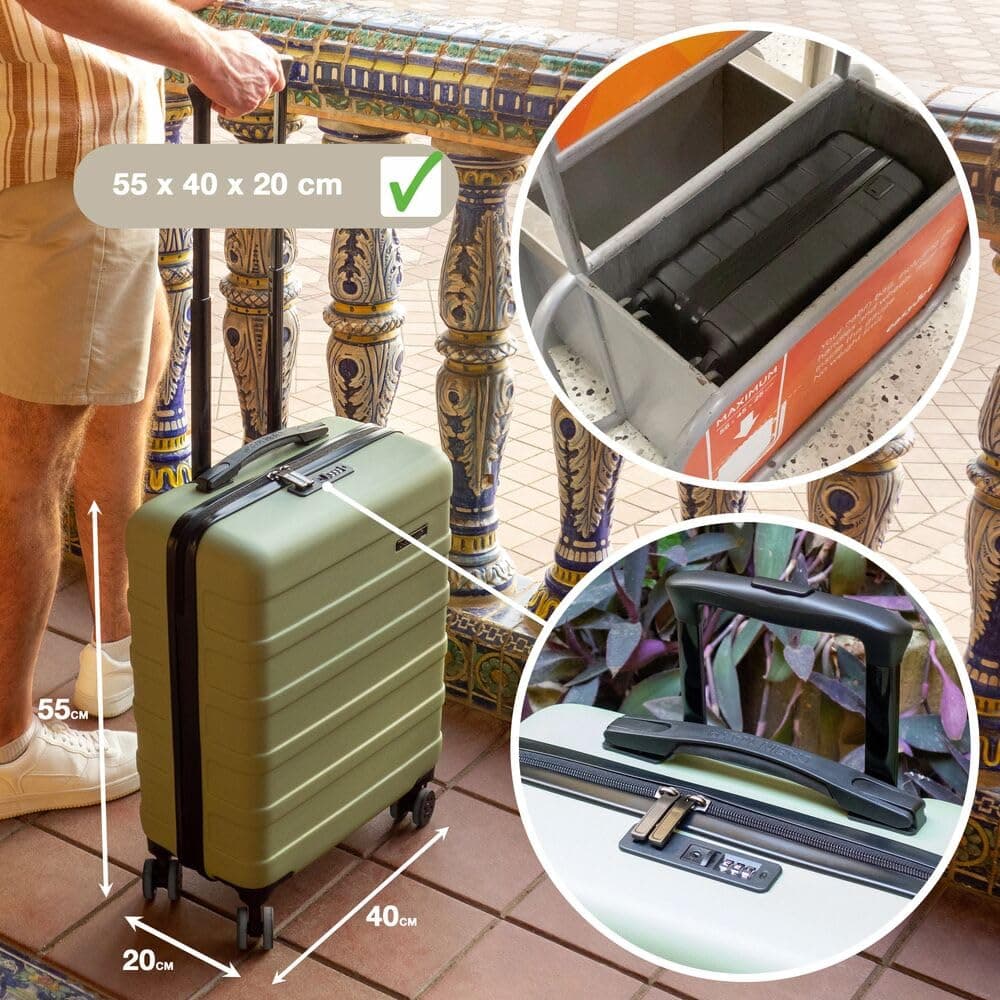Cabin Max Anode 55x40x20 Cabin Suitcase, Built in Lock, Lightweight Carry On, 8 Wheels, Wet Pocket, Suitable for Ryanair, Easyjet, Paid Hand Luggage Carry-Ons (55 x 40 x 20 cm 40l) — view 3