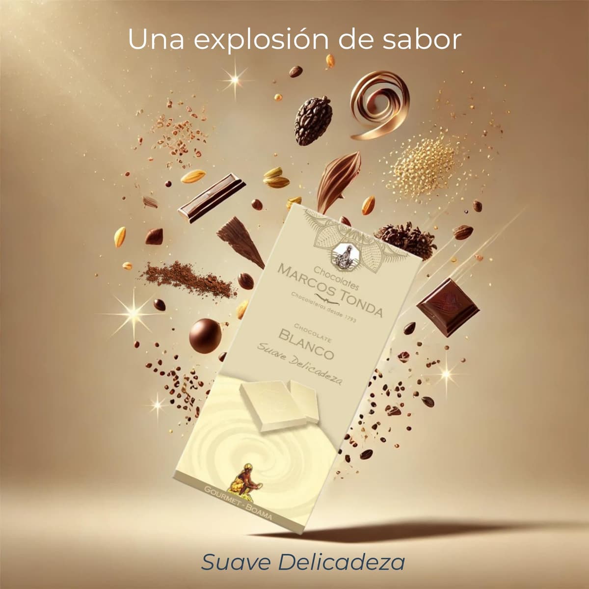 Chocolates Marcos Tonda – Chocolate Blanco Gourmet X5 | Chocolate Con Leche 100g X5 | Chocolate Gourmet | Chocolates Originales Para Regalar — view 2