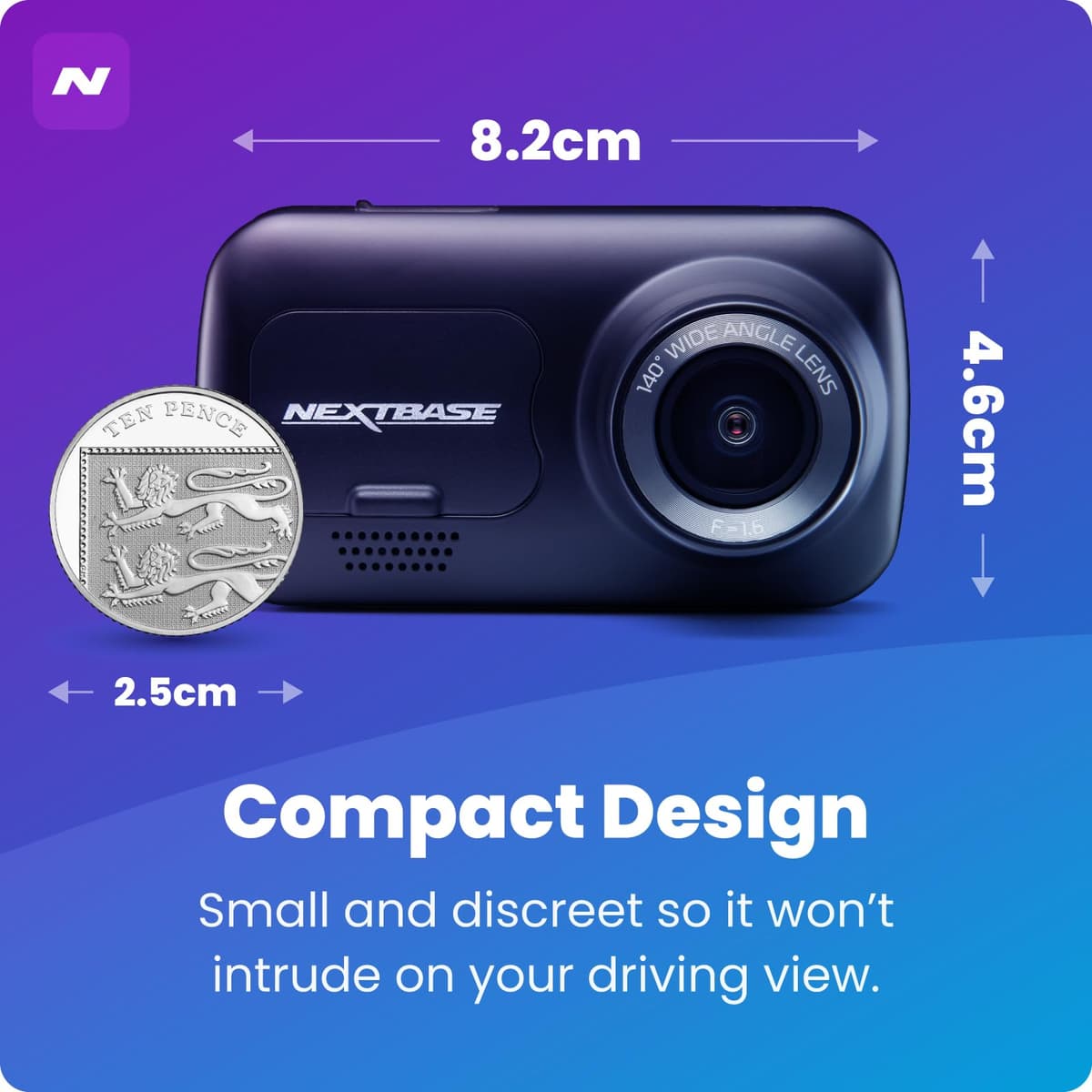 Nextbase 222XR Dash Cam Front and Rear Camera - 1080p Full HD Car Camera Dashcam - Night Vision, Intelligent Parking Mode, G-Sensor, Motion Detection, Loop Recording, 2.5" IPS Screen, Magnetic Mount — view 3