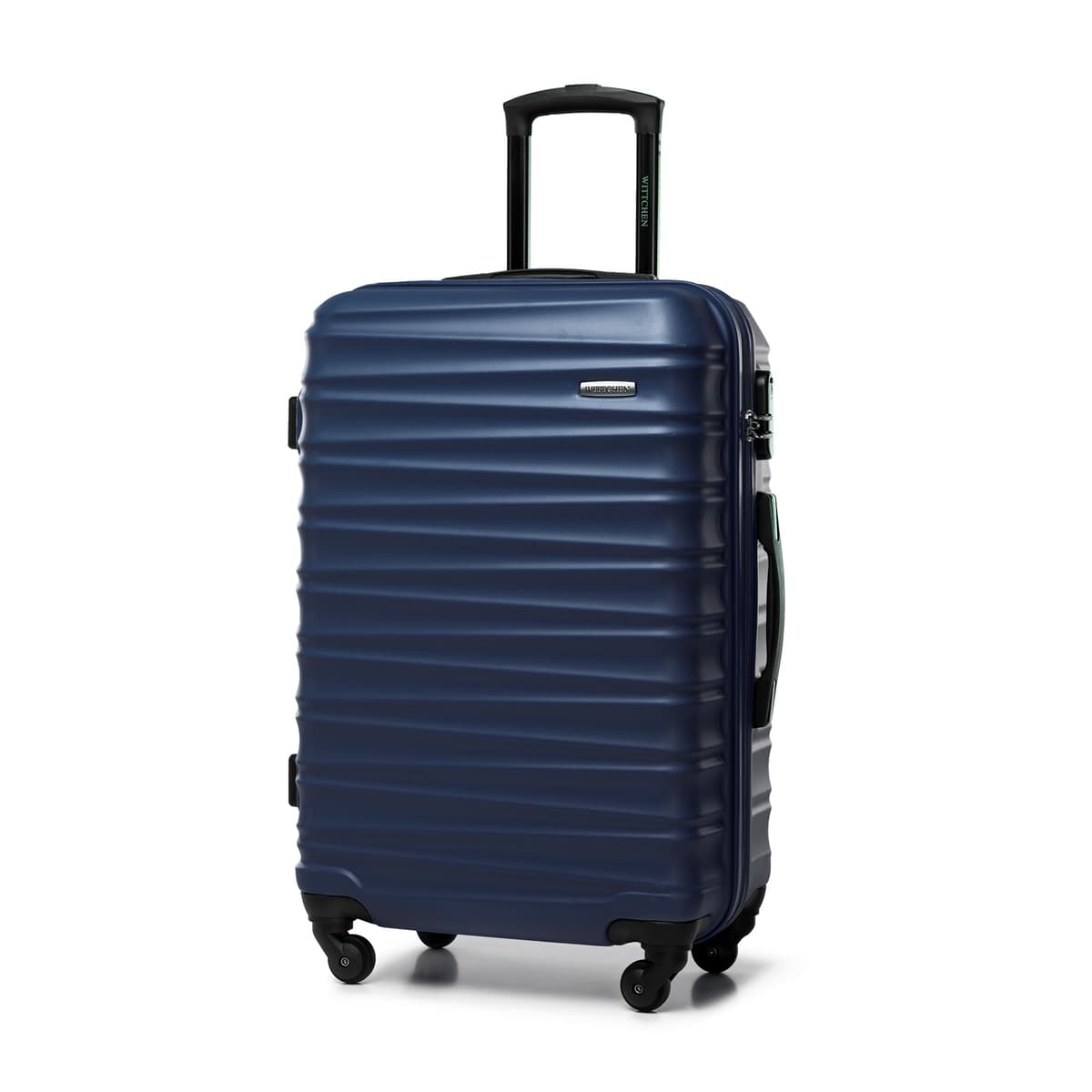 WITTCHEN Maleta Grande Trolley ABS rígido para facturación con 4 Ruedas giratorias Cerradura de combinación asa telescópica Groove Line Negro Ryanair/Vueling/Iberia/easyJet/Iberia Express — view 40