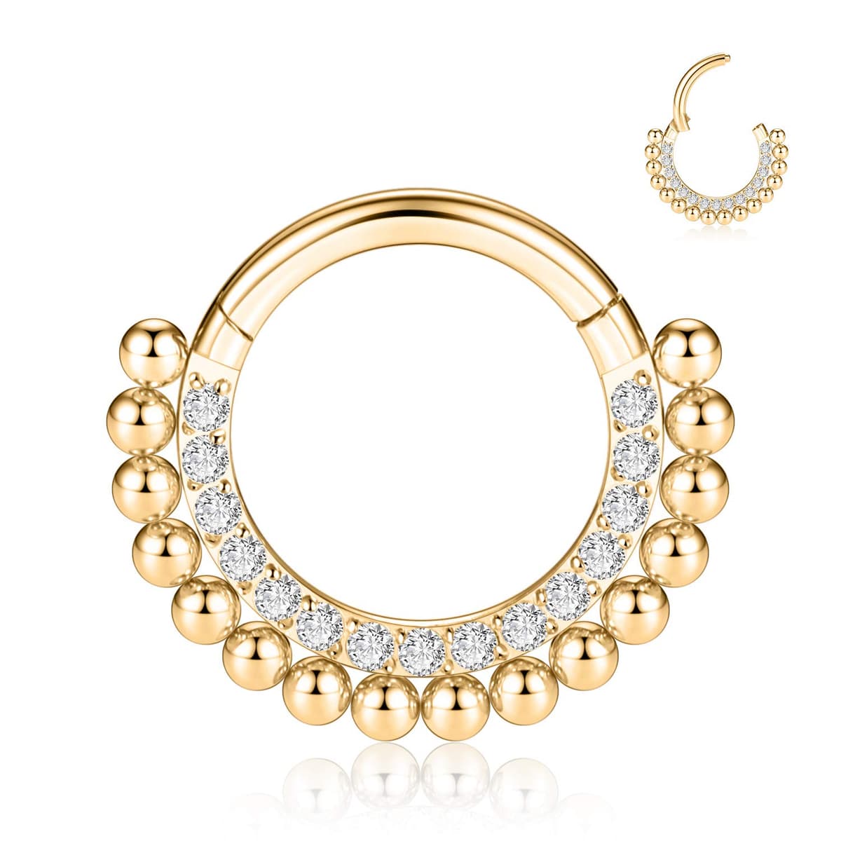 AROWRO 16G Septum & Daith Jewellery - 316L Surgical Steel Septum Rings, Daith Earrings, Nose Rings, Clicker, Rook, Helix, Lobe, Cartilage Piercing Jewellery — view 22