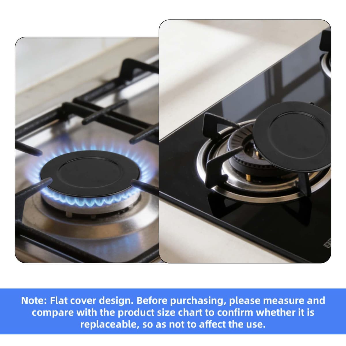 4uds Tapa Quemador Cocina Gas para SABAF, Duraderas Hierro Refinado Cubierta Quemador Cocina Gas para Garantizar Calor Uniforme y Estabilidad de Llama (Superficie Cóncava) — view 5
