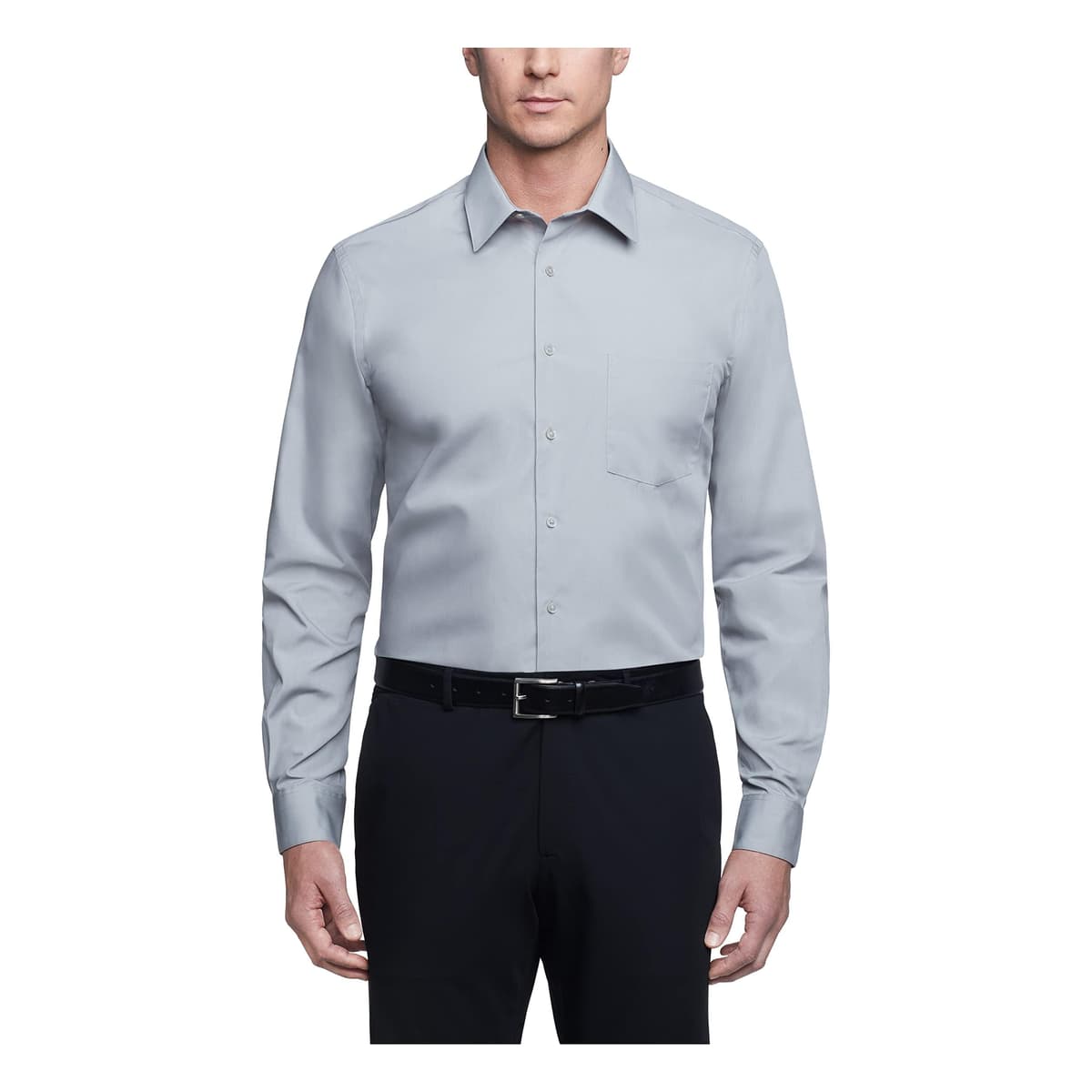 Van Heusen Mens Dress Shirt Regular Fit Poplin SolidDress Shirt — view 8
