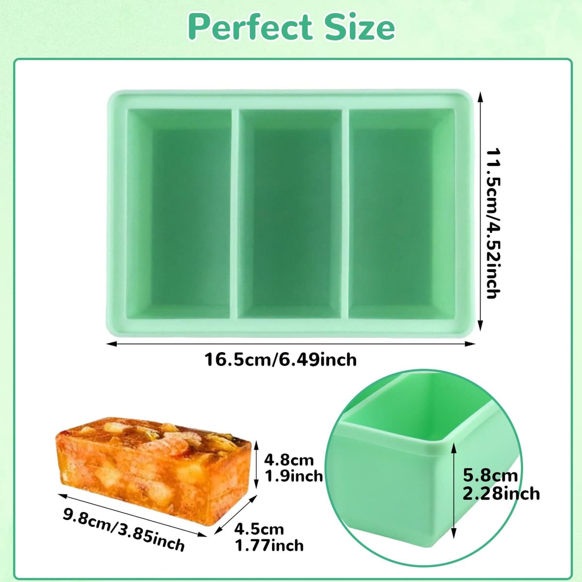 2 Pieza Moldes de silicona para sopa para congelador con tapas,Bandeja de Silicona para Congelador,Apilables Silicona para Cubitos de Hielo Molde, con 3 Compartimentos,300 ml ﻿ — view 2