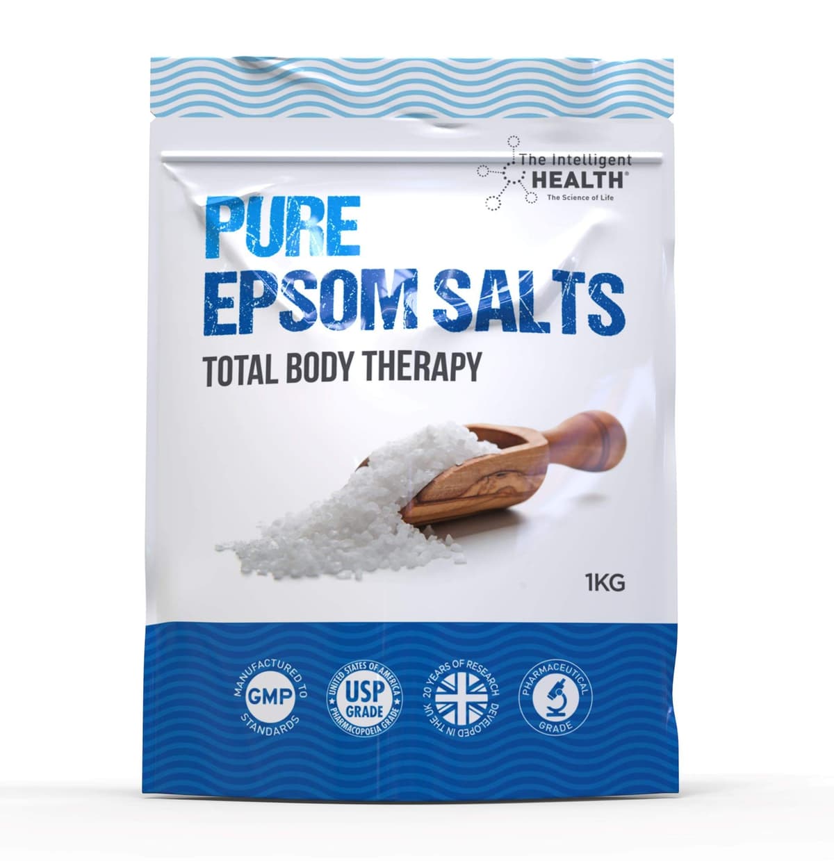 The Intelligent Health Magnesium Sulphate Bath Salts Soak, Muscle Magnesium Epsom Salts for Bathing and Foot Soaking for Women & Men - 1kg Resealable Pouch — view 9