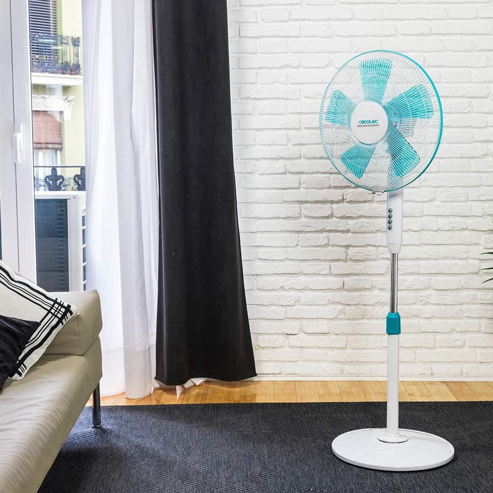 Cecotec Ventilador de Pie EnergySilence 500. 40 W, 5 Aspas de 40 cm de diámetro, Oscilante, 3 Velocidades, Altura Ajustable de 110 a 130 cm, Motor de Cobre, Diseño en Blanco — view 2
