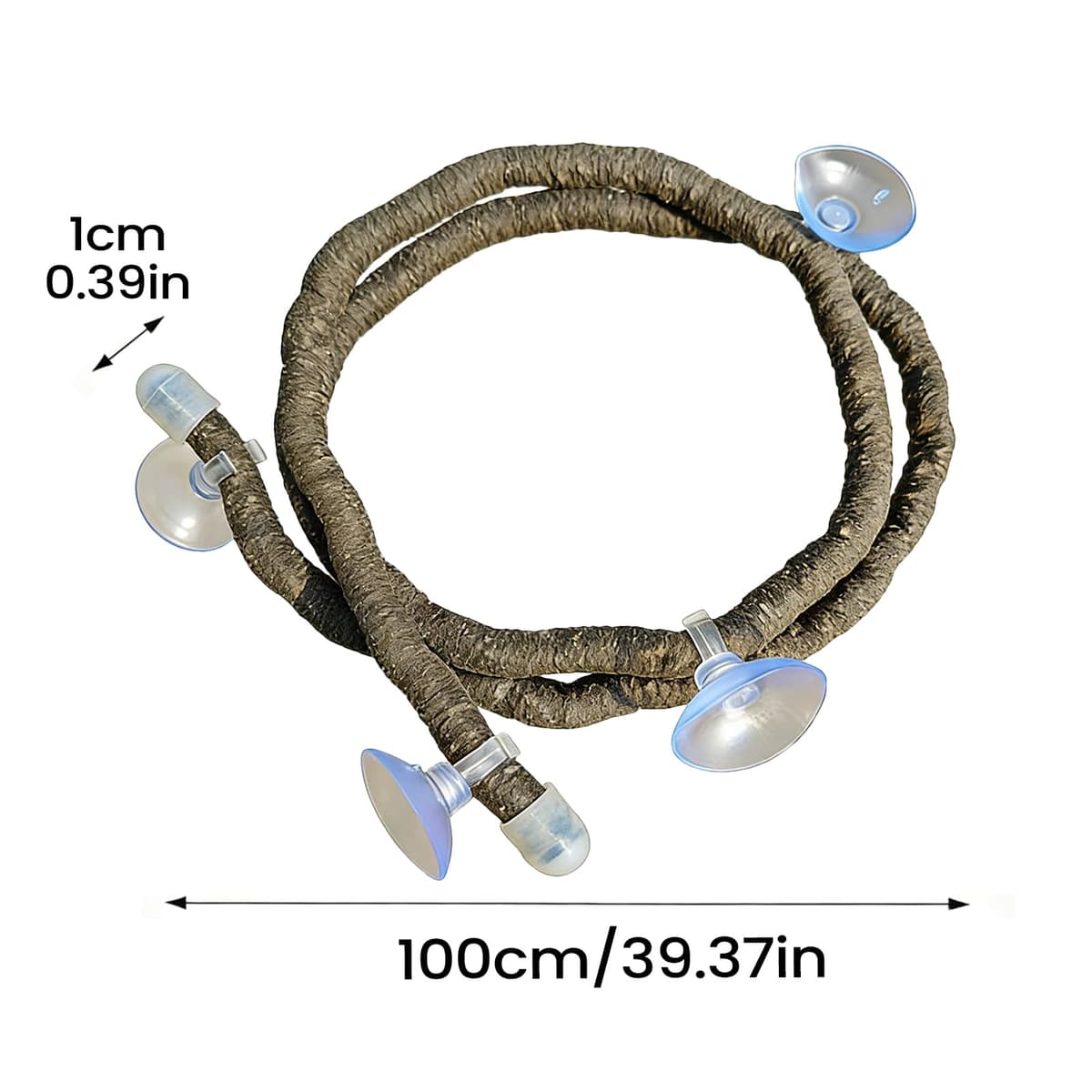 Generico Reptiles – Decoración artificial de liana plegable con ventosas para terrario de reptiles | para terrarios, jaulas, vallas, bañeras domésticas y hábitats para geckos y lagartos — view 5