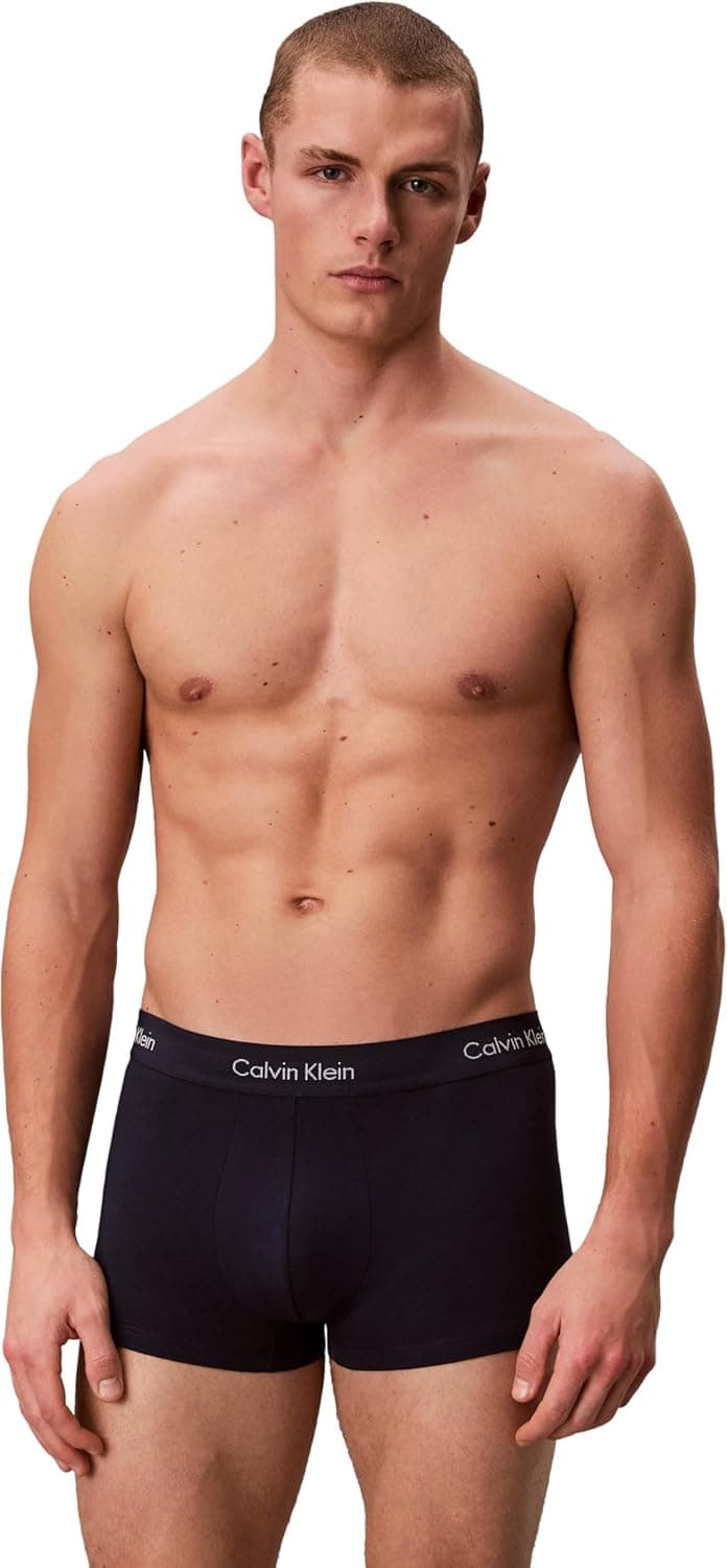 Calvin Klein Calzoncillos bóxer Hombre Pack de 3 Low Rise Trunks Ropa Interior L Multicolor (Black/Blueshadow/Cobaltwater Dtm Wb) — view 2