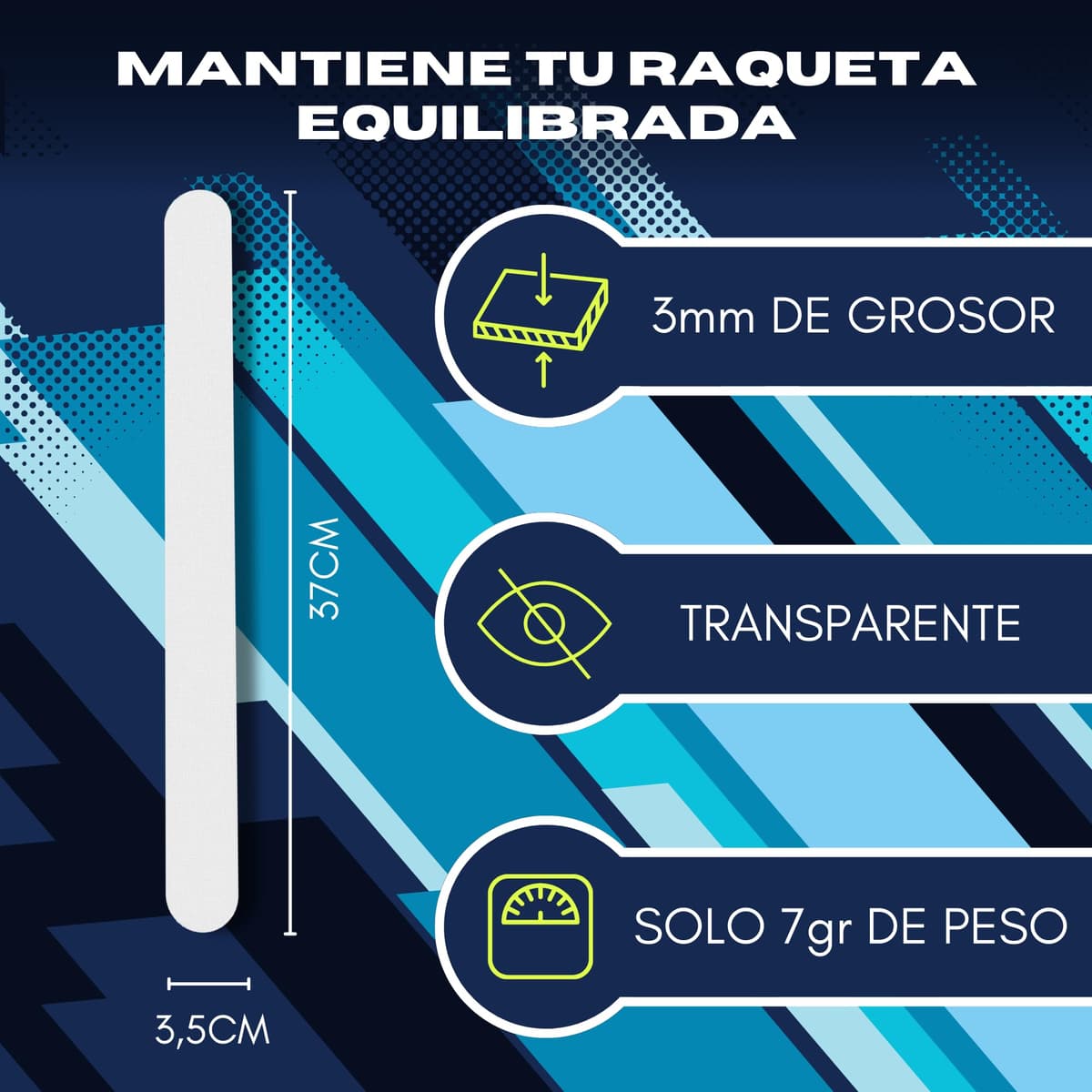 Protector Transparente Rugoso para Pala de Pádel - Cinta Protectora Multigranulada de Silicona — view 2