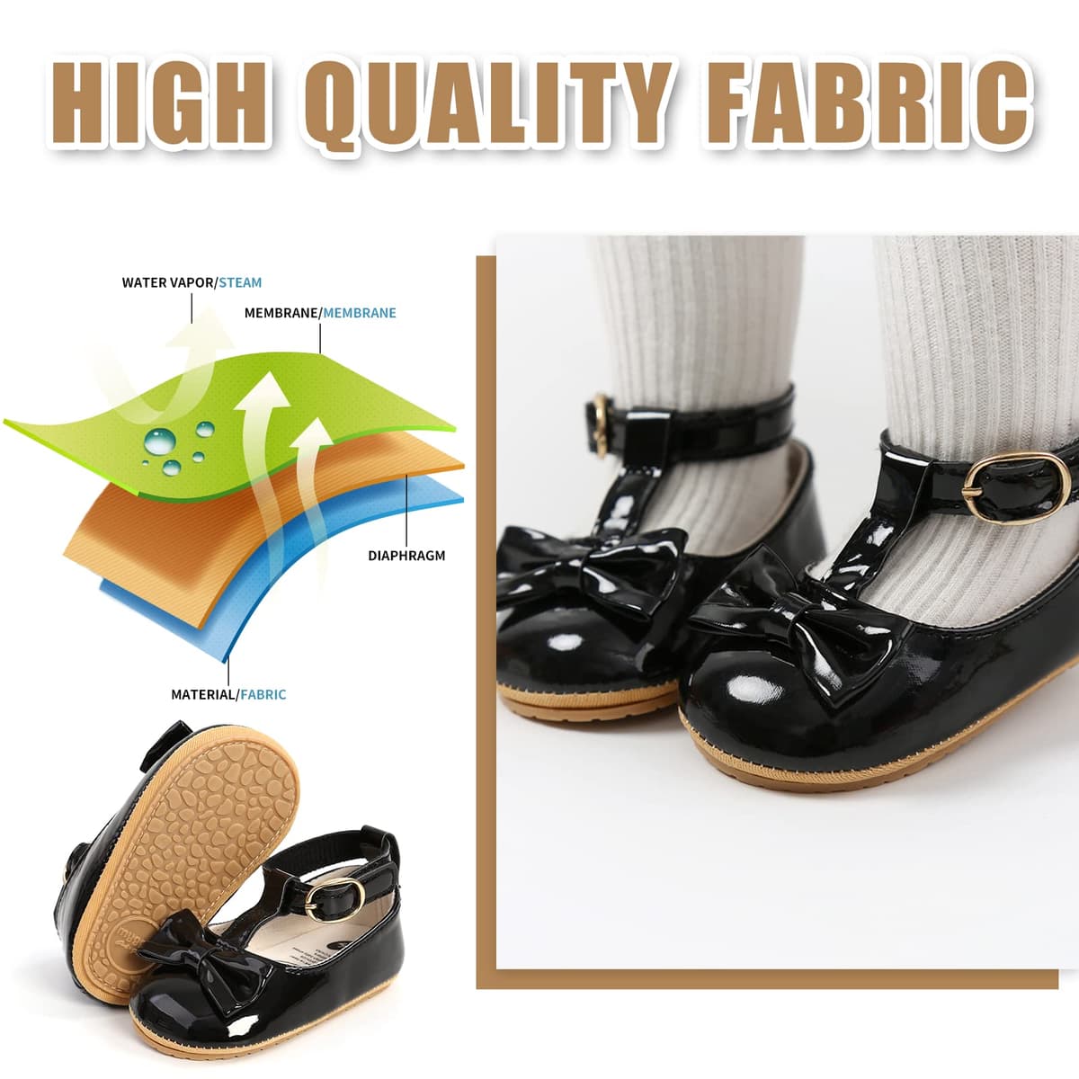 Baby Girls First Walking Shoes Mary Jane PU Leather Anti-Slip Princess Shoes Infant Baby Shoes — view 40