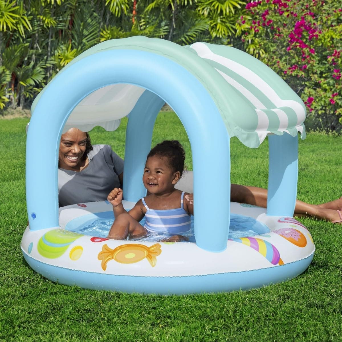 Bestway, Inflatable Sweet Shop Paddling Pool, Kids, Toddler Outdoor Garden Paddling Pool with Shade, Canopy Baby Pool, Ages 2+ — view 2