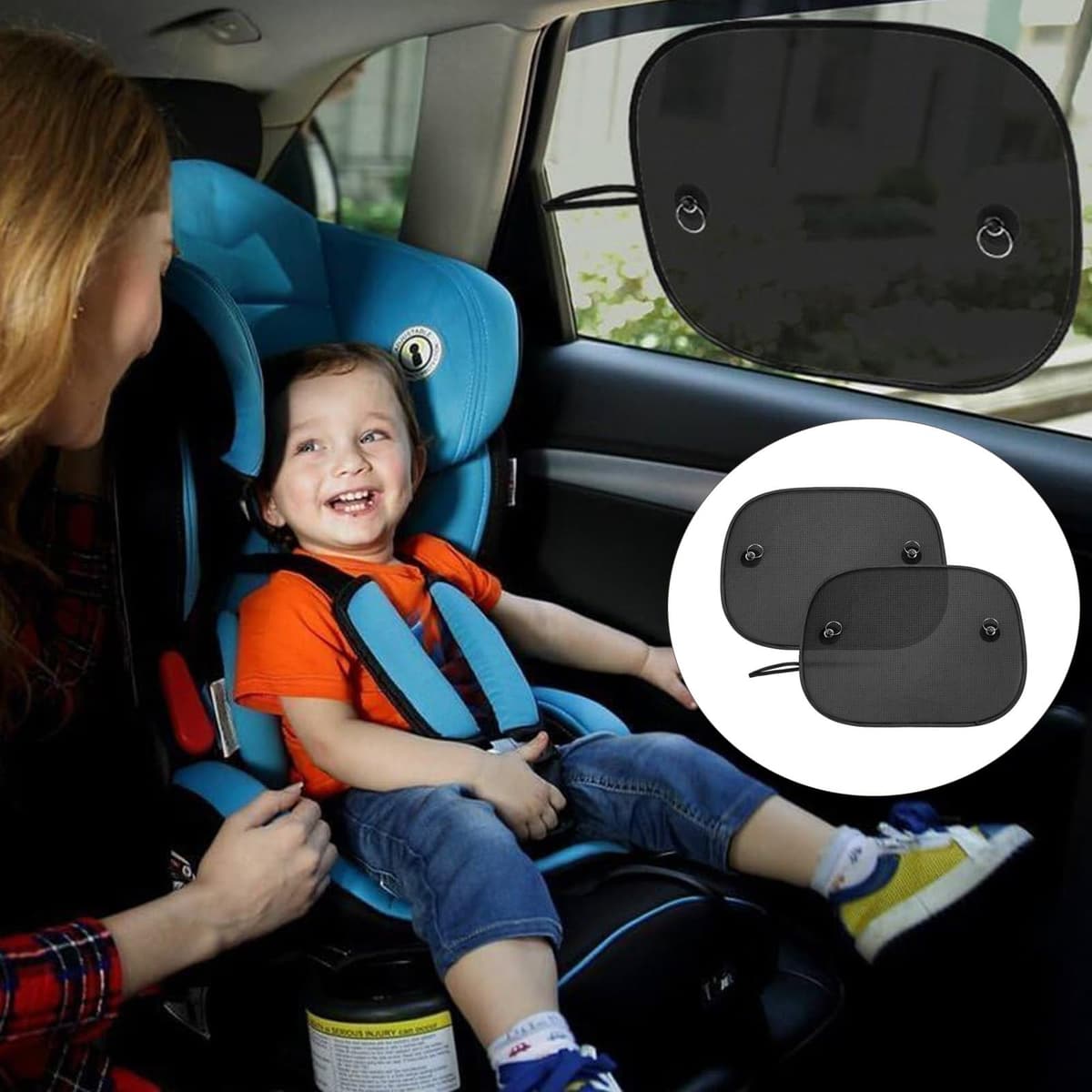 2 PCS Car Window Shades For Baby,Window Shade For Baby In Vehicle With Suction Cups,Window Sunshades Universal Harmful Uv Rays Sun Glare Heat Blocking For Baby Kids Pets — view 5