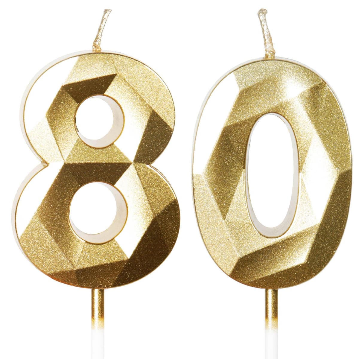 Yiran 50th Birthday Candles, Gold Number 50 Happy Birthday Candles, Cake Topper Decorations for Birthday Party, Wedding Anniversary Celebration Supply — view 249