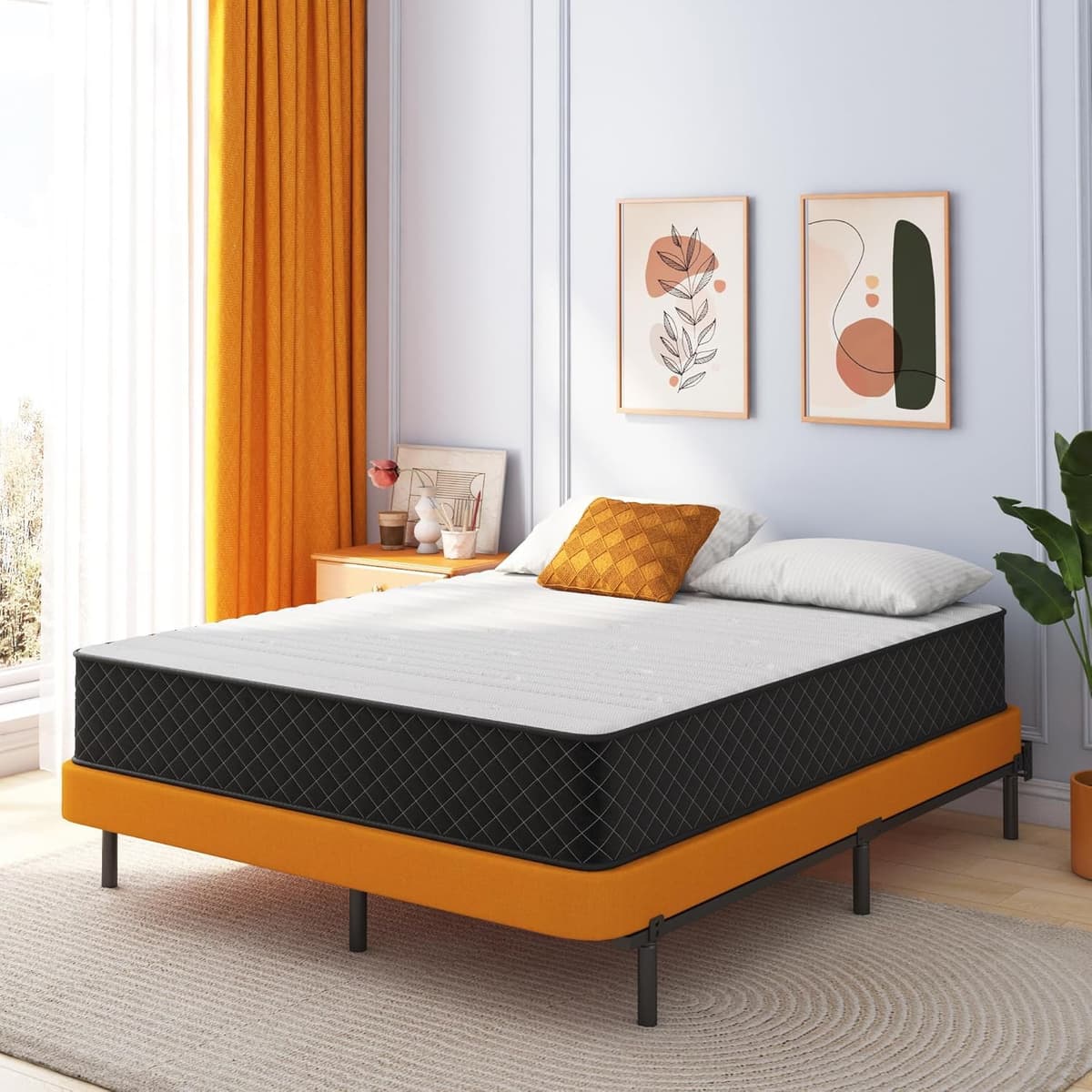 Mattress Queen Size, Swbvs 10 Inch Memory Foam with with Pokect Spring Hybrid Firm Queen Mattress in a Box Pressure Relief & Supportive Matelas — view 8