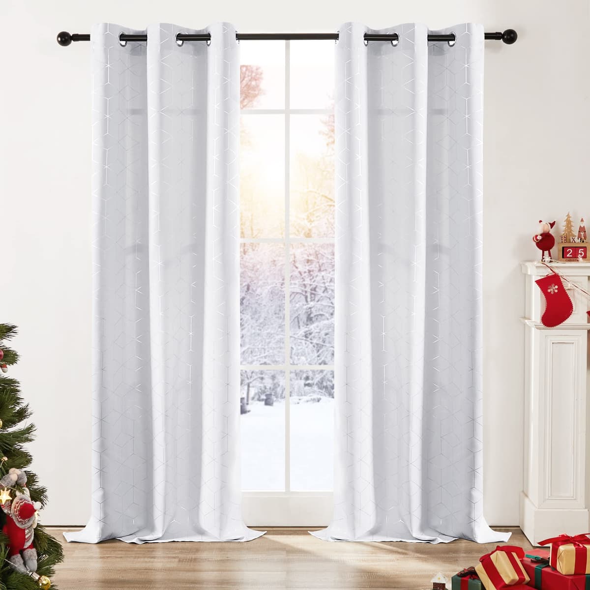 Deconovo Blackout Curtains, Modern Sky Blue Curtains for Living Room, Thermal Curtains, Ring Top Curtains, Noise Isolating, 46" W x 72" H, Set of 2 — view 31