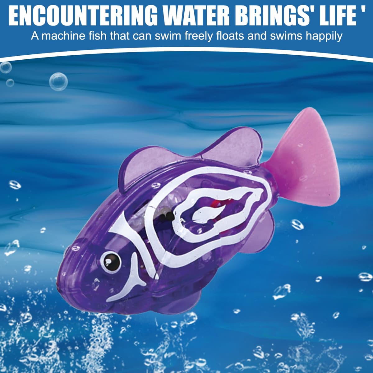 Sensors Activated Swimming Fish Bath Toy with Light Up Function, Electronic Light Up Fish Toy, Fun Glowing Swimming Fish Toy, Interactive Electric Fish Bath Toy For Bathtub (6 PCS) — view 4