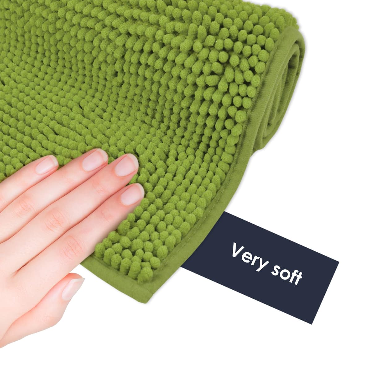 WohnDirect Alfombra Baño Verde 70 x 120 cm • Alfombrilla baño Antideslizante y Lavable • Cómoda Y Súper Absorbente — view 5