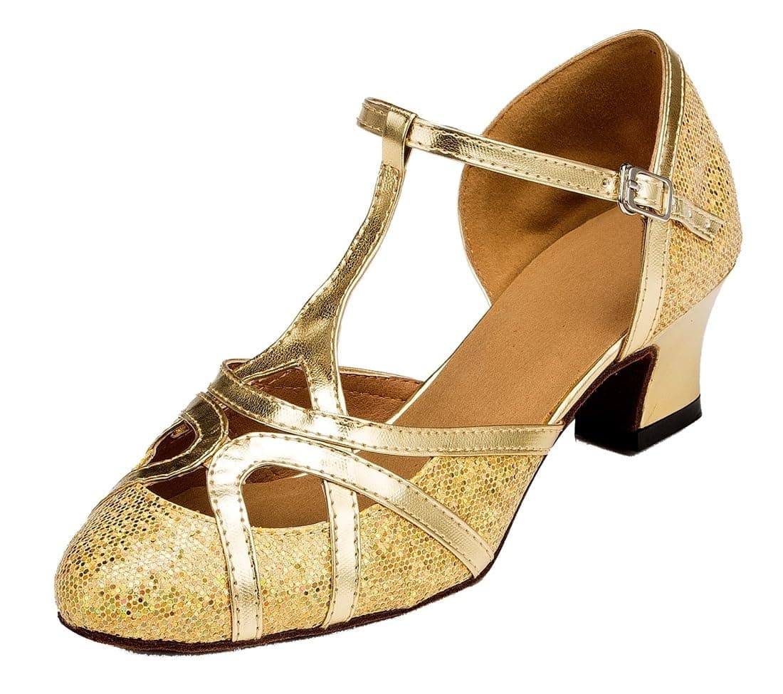 MGM-Joymod T-Starp - Zapatos de baile latino sintéticos con purpurina para mujer, para bodas, bailes de baile latino — view 15