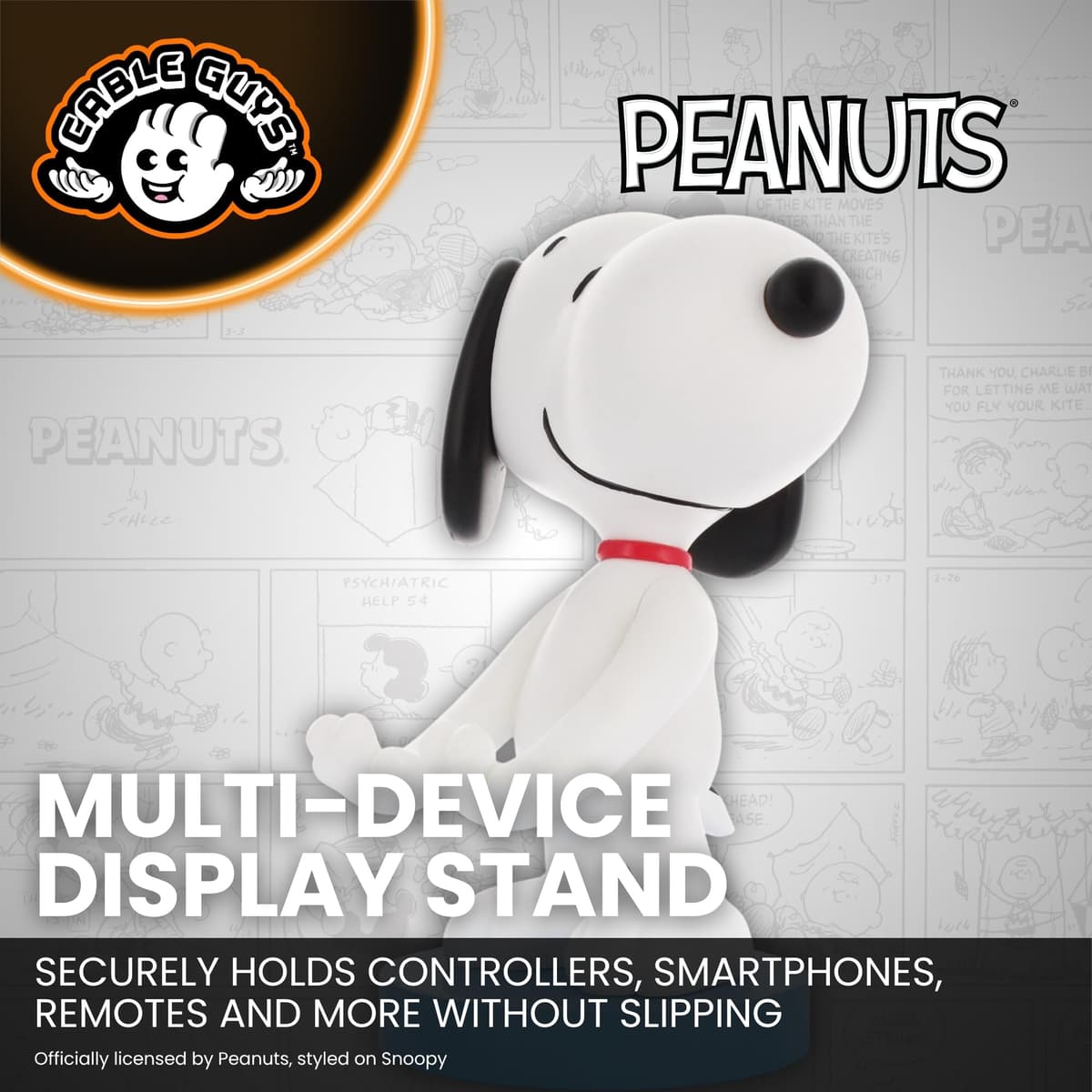 Cableguys Peanuts Snoopy Soporte Mando y Movil - Figuras Soporte para movil y Mando, Compatible con Xbox, PlayStation y la mayoría de mandos estándar, Accesorios Escritorio para Setup Gaming — view 3
