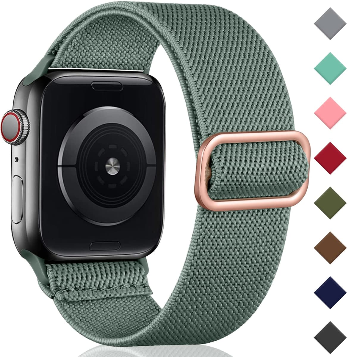 Oielai Solo Loop Straps Compatible with Apple Watch Strap 38mm 40mm 41mm 42mm 44mm 45mm 46mm 49mm, Adjustable Stretch Nylon Sport Band for iWatch Series 11 10 9 8 7 6 5 4 3 2 1 SE Ultra — view 18