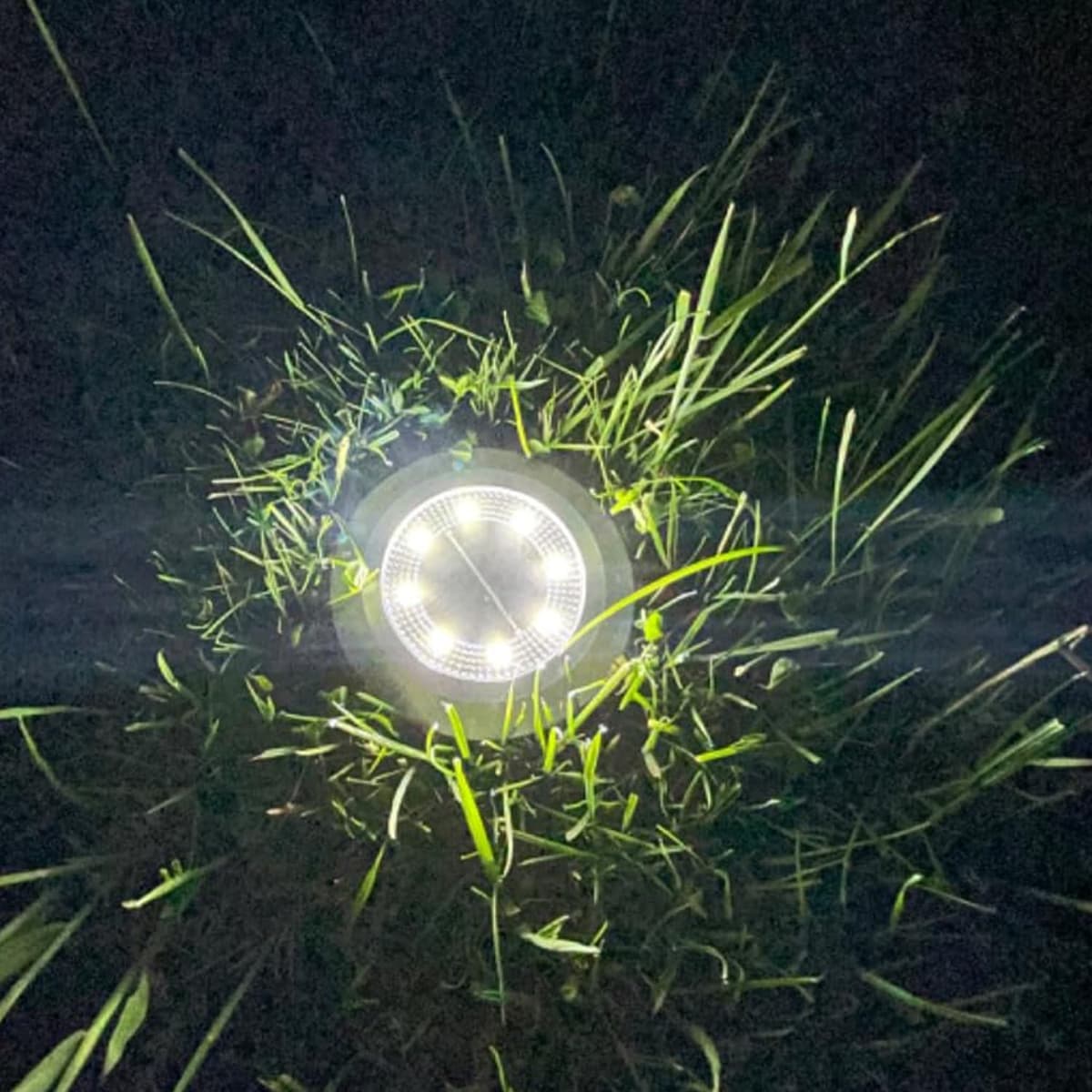 ZFITEI 12 Pack Solar Ground Lights Outdoor,8 LED Solar Garden Lights with 600mAh Battery & 8H Runtime for Lawn,Pathway（Bright White ） — view 6