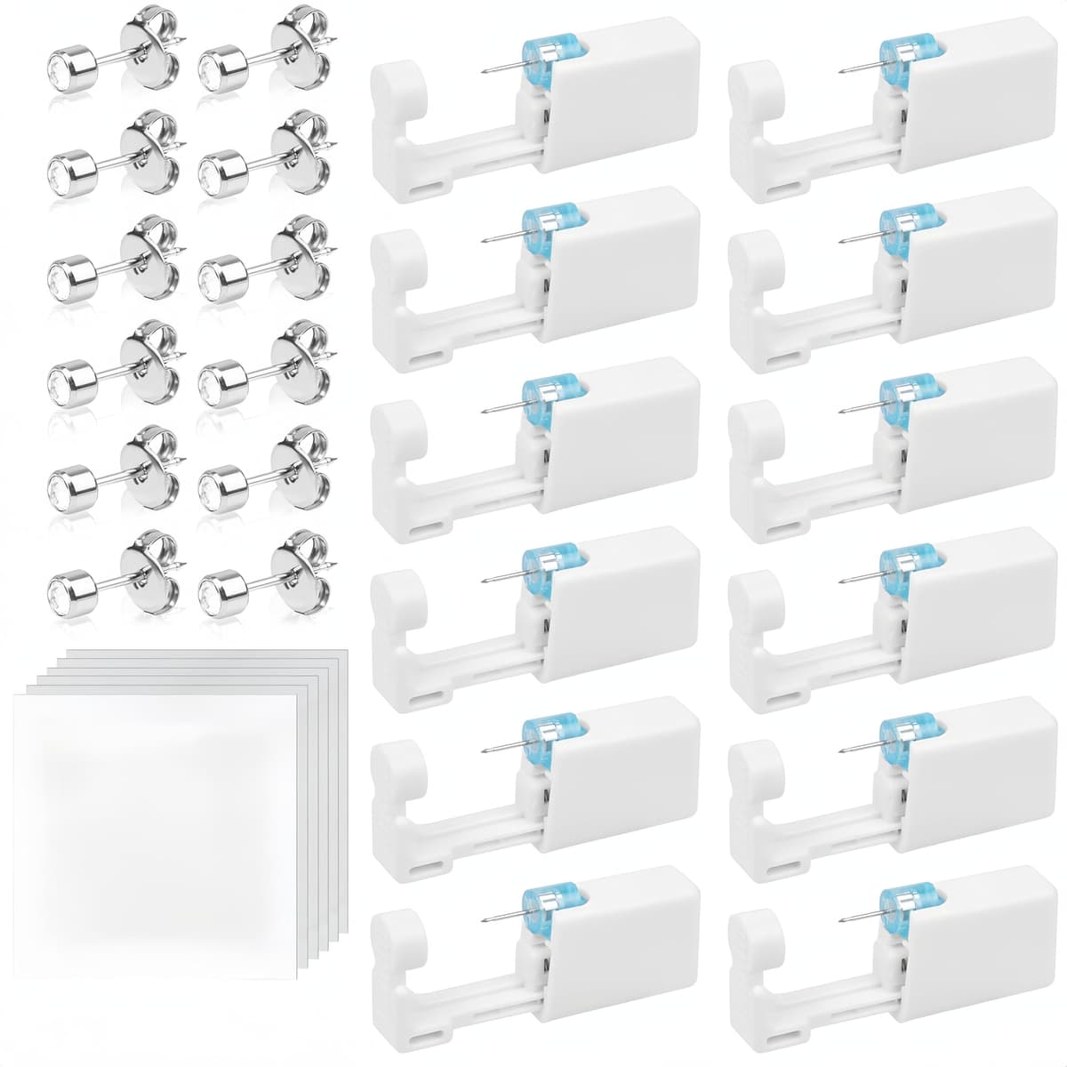 Aucuu Pistolas Desechables para Perforar Orejas, Desechables Herramienta Autoperforante Indolora con Pendientes de Acero Inoxidable, Seguro y Estéril, para Niñas, Mujeres y Hombres — view 9